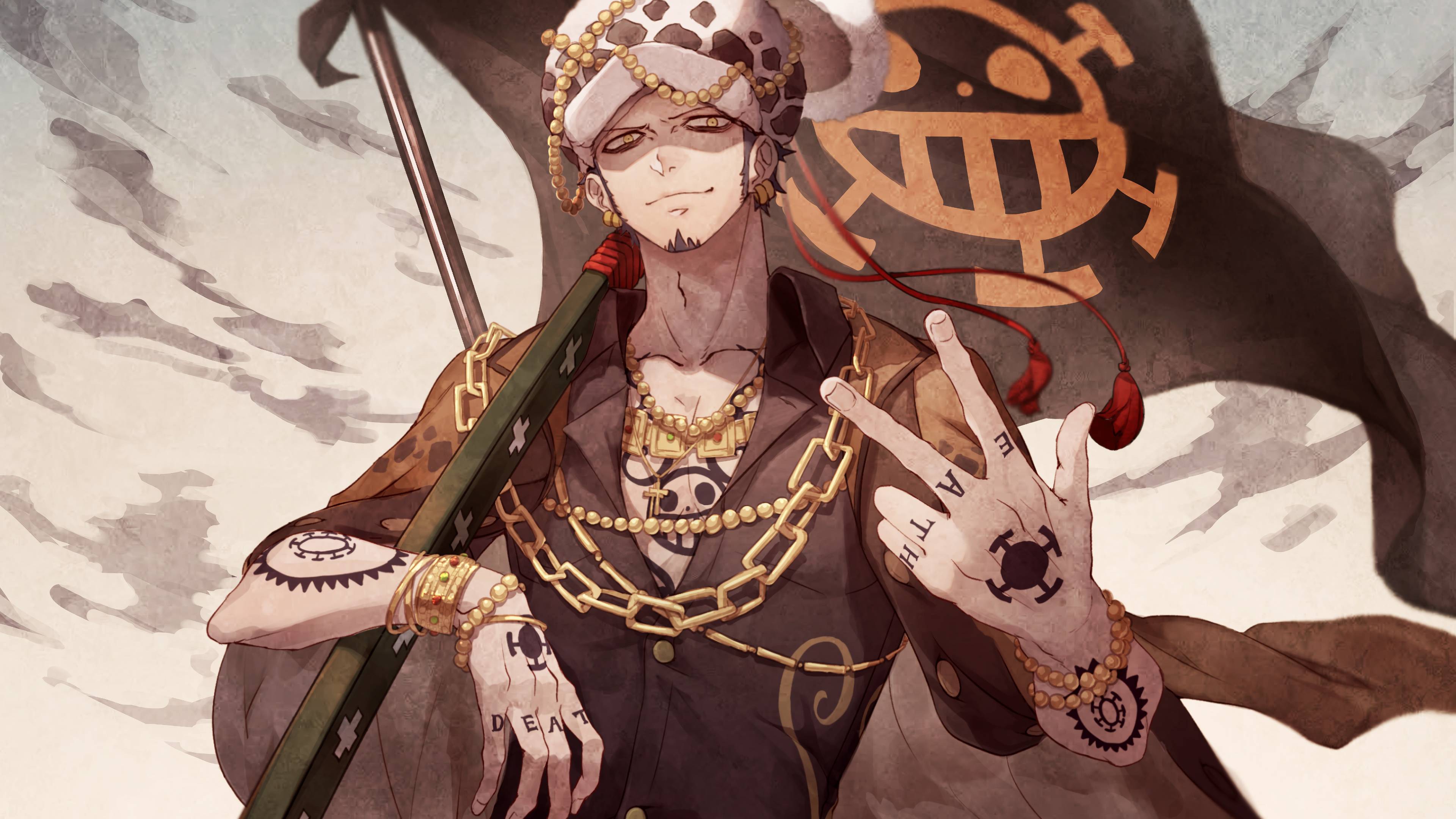 Trafalgar Law One Piece, anime pirati, 3840x2160 4K Ultra HD, Monitor 4K
