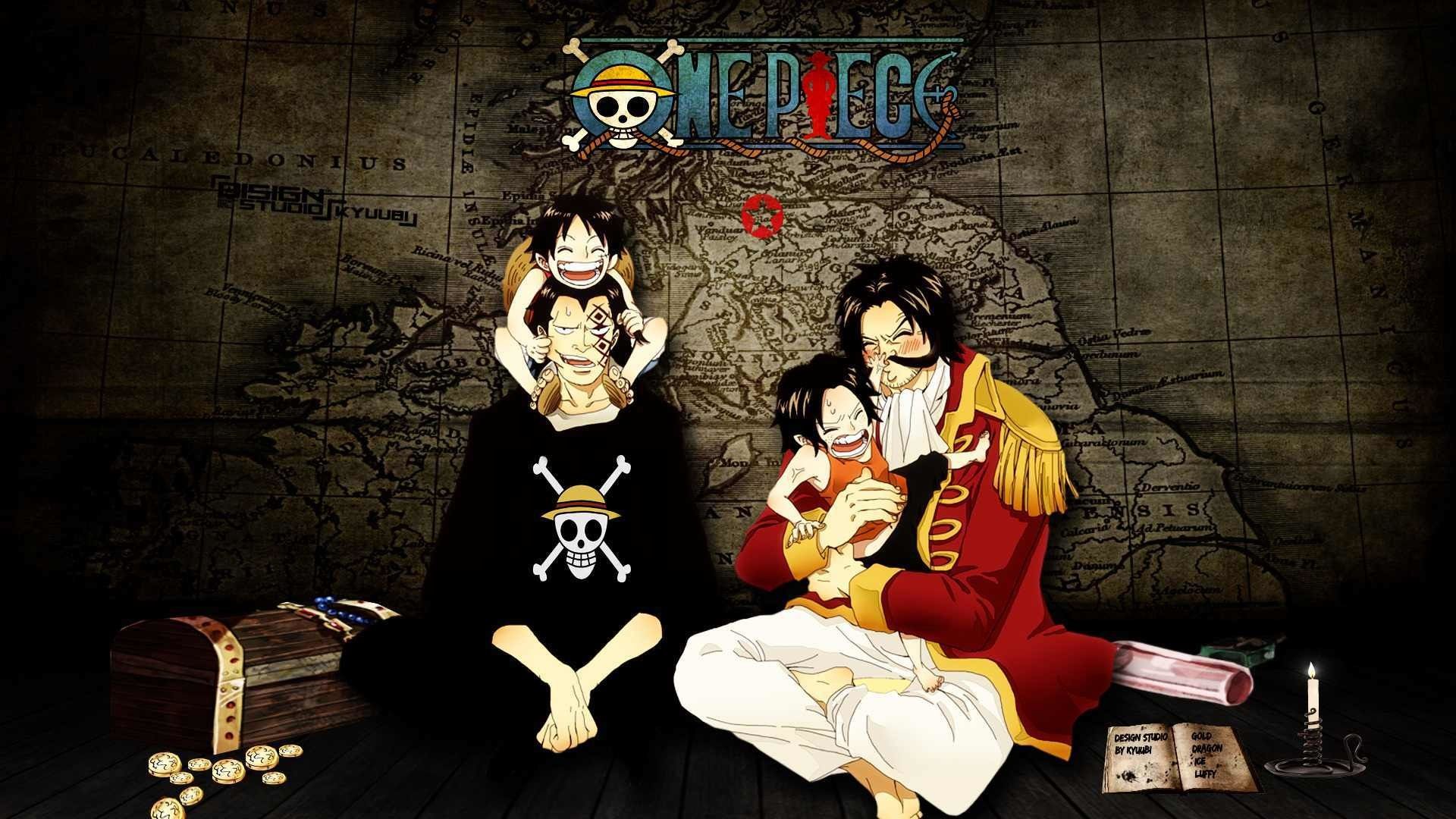 Personaggi One Piece con mappa, 1920x1080 Full HD, Desktop