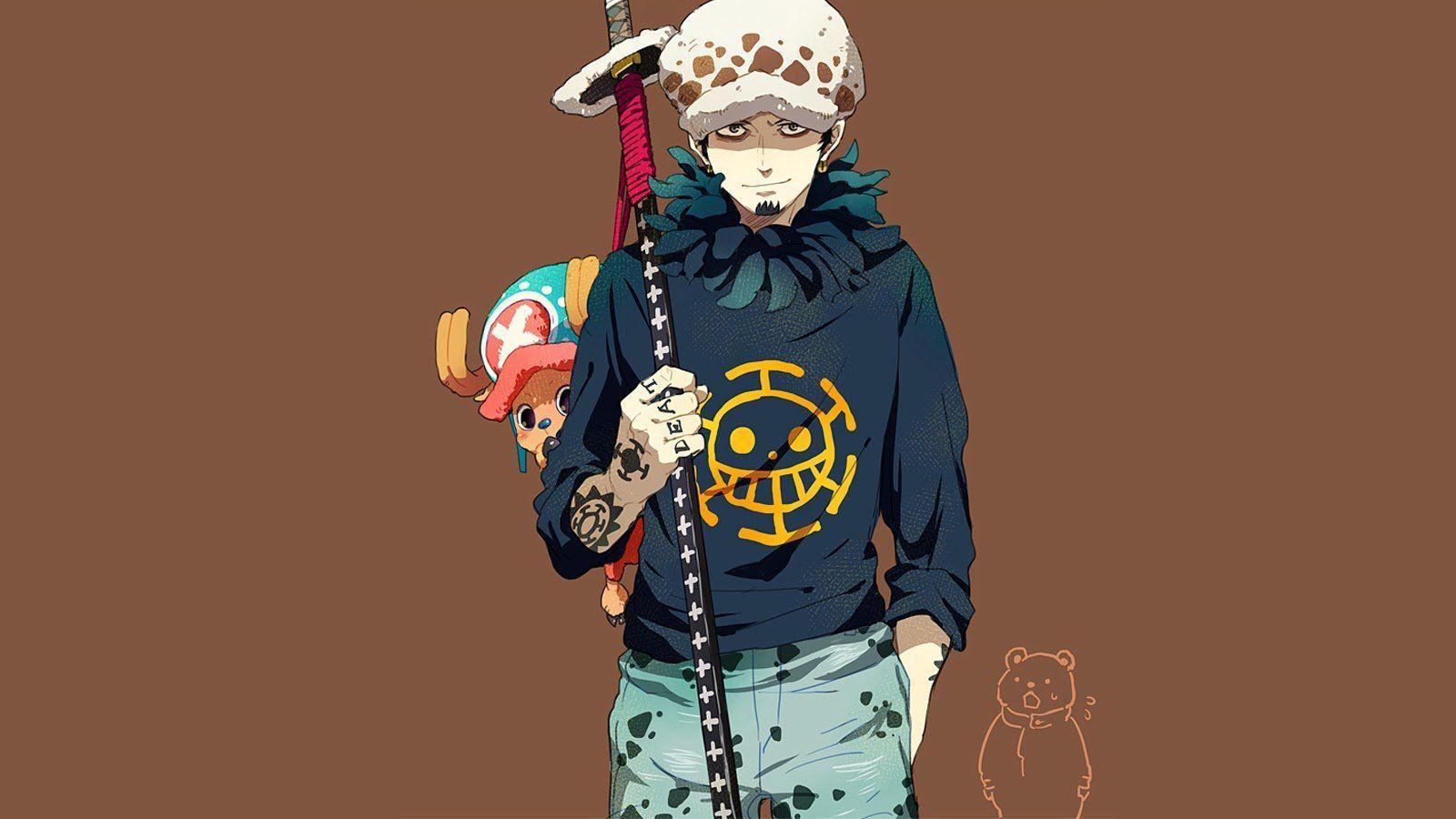 Trafalgar Law con Chopper peluche, One Piece, 1600x900 900p, Desktop