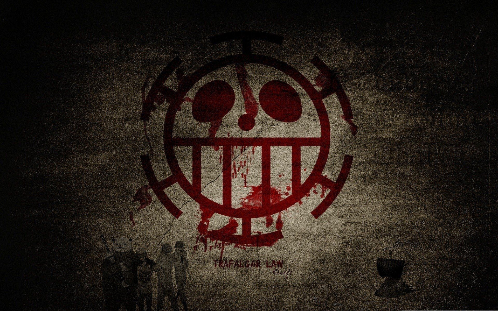 Teschio Trafalgar Law rosso, 1920x1200 WUXGA, Desktop