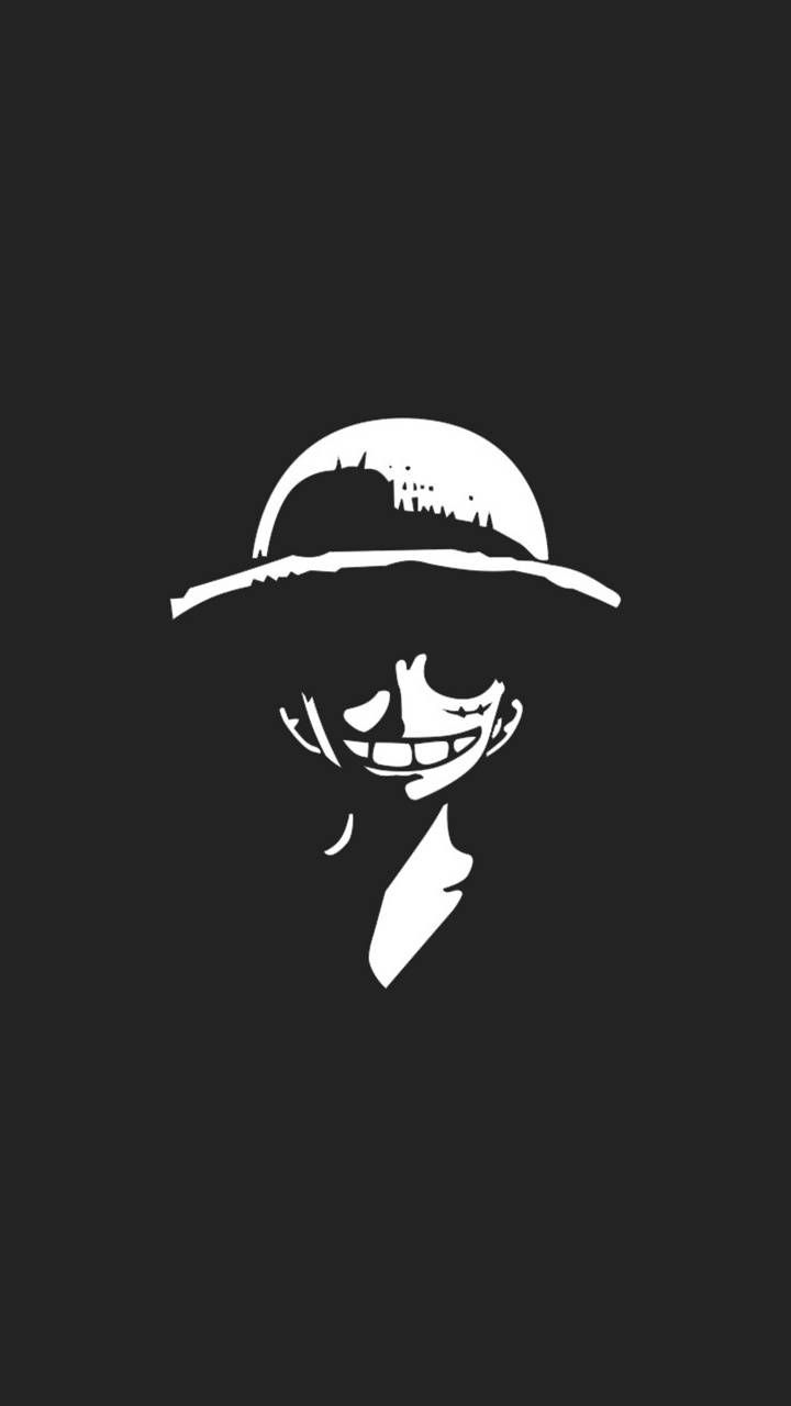 Luffy silhouette One Piece nero, pirata di gomma, 720x1280 Verticale, Telefono