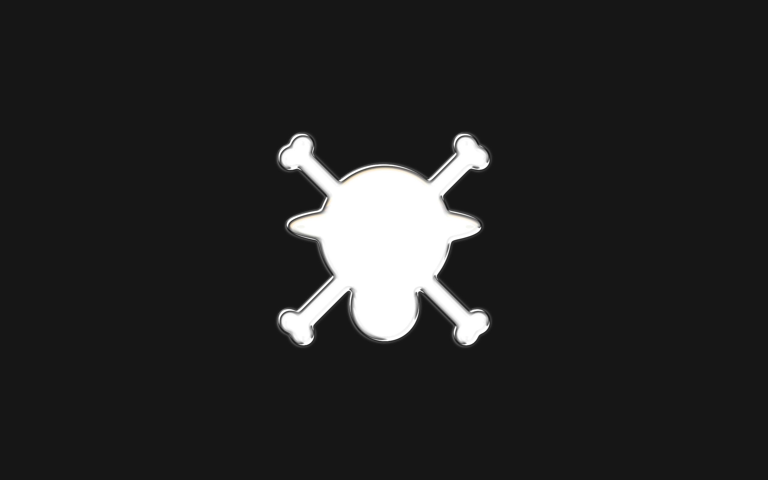 Logo teschio One Piece nero, 2560x1600 2K, MacBook Pro