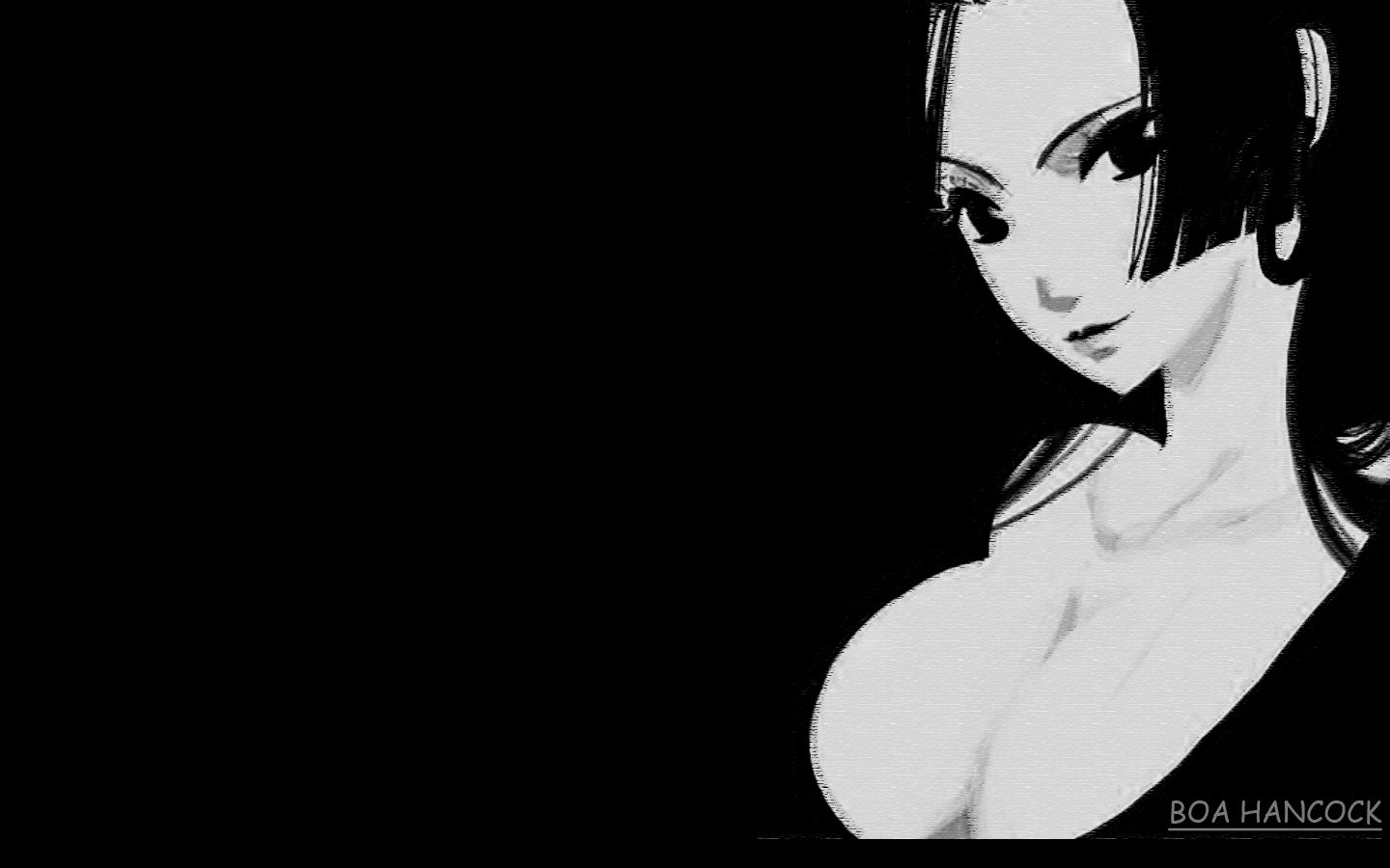 Boa Hancock One Piece bianco nero, anime pirati, 1440x900 HD, Desktop