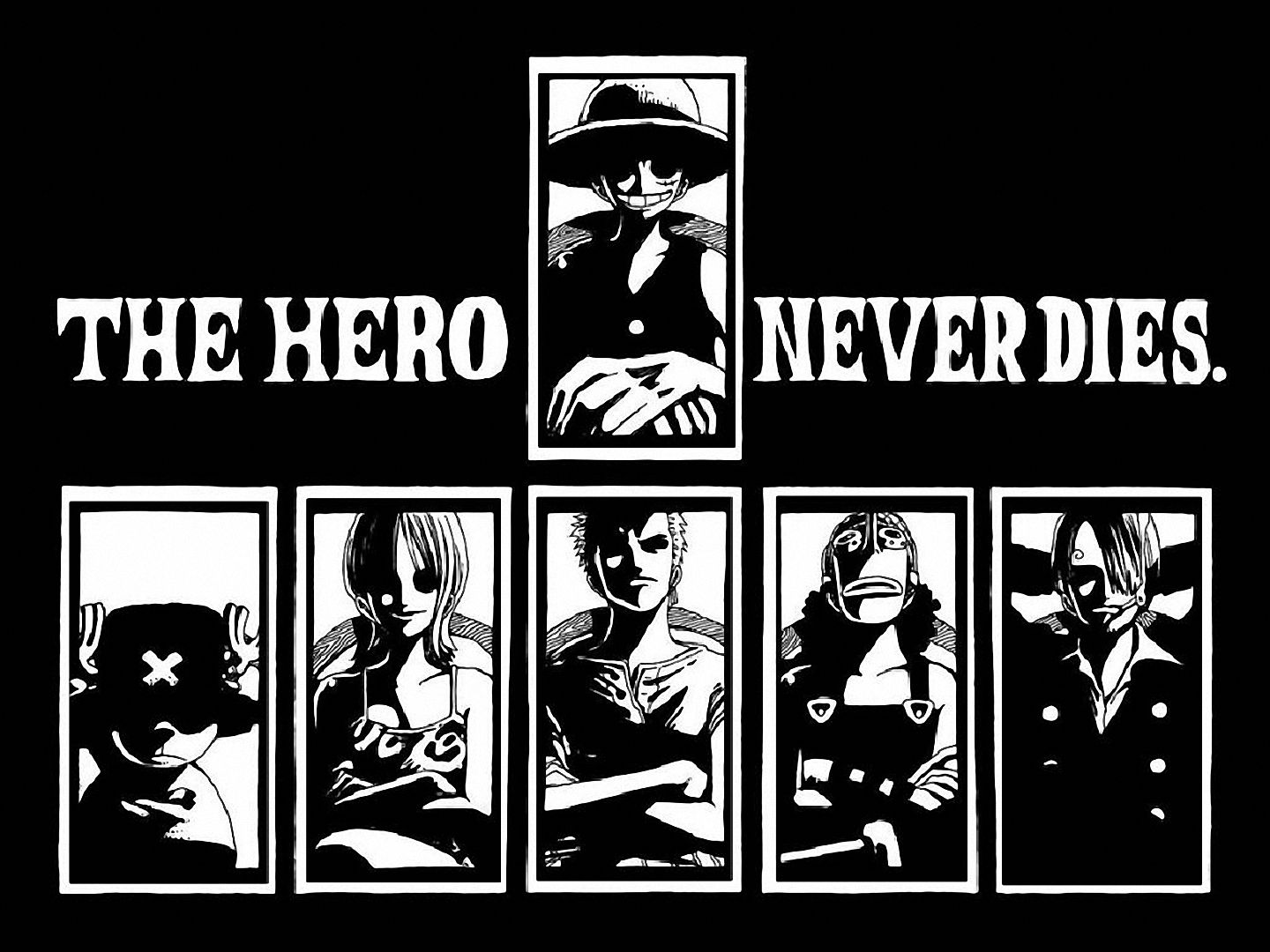 One Piece personaggi bianco e nero, Eiichiro Oda, 1440x1080 720p, PC