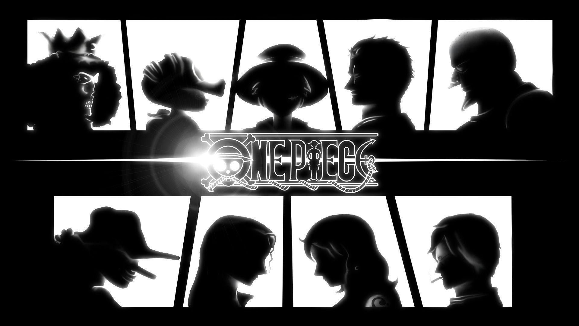 One Piece sagome nero, 1920x1080 Full HD, Laptop