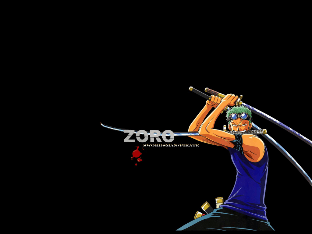 Roronoa Zoro One Piece nero, spadaccino, 1024x768 HD, Desktop
