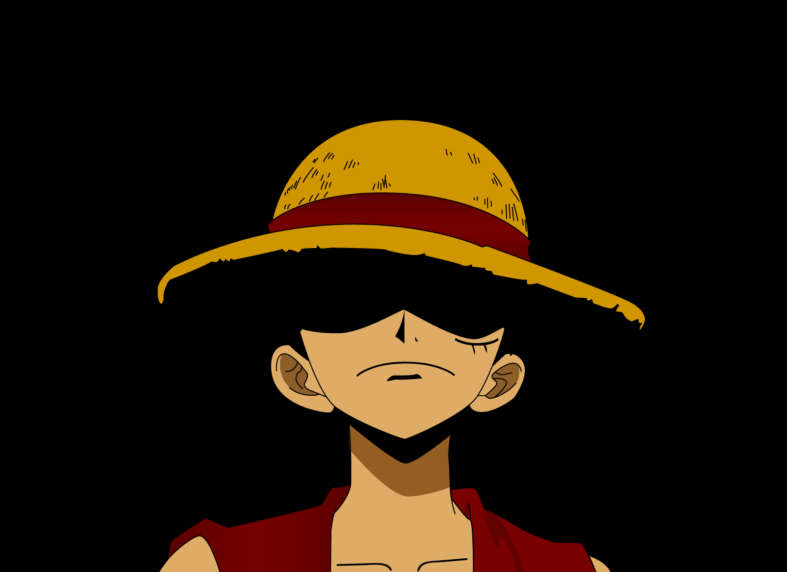 Luffy cappello di paglia nero, One Piece, 1600x1162 HD, Desktop