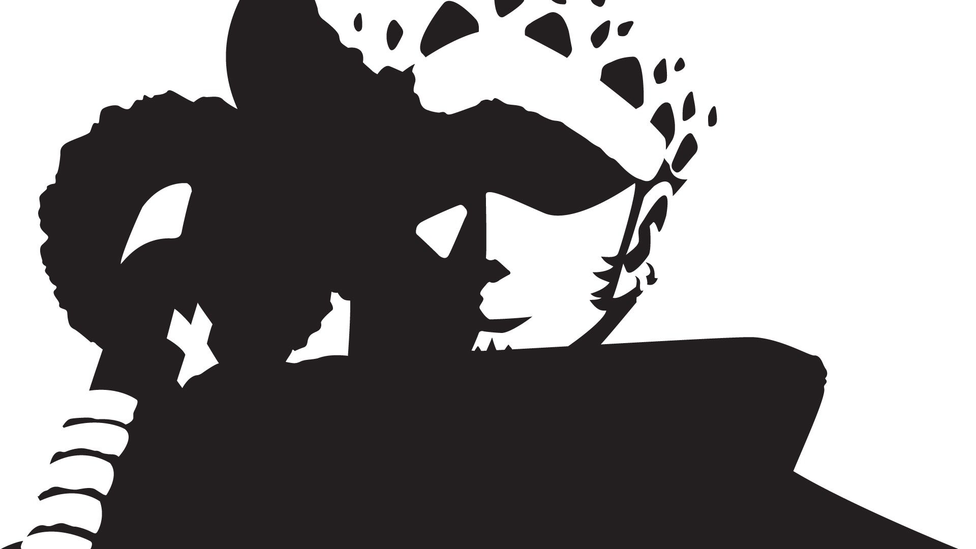 Silhouette Trafalgar Law nero, 1920x1080 Full HD, Laptop