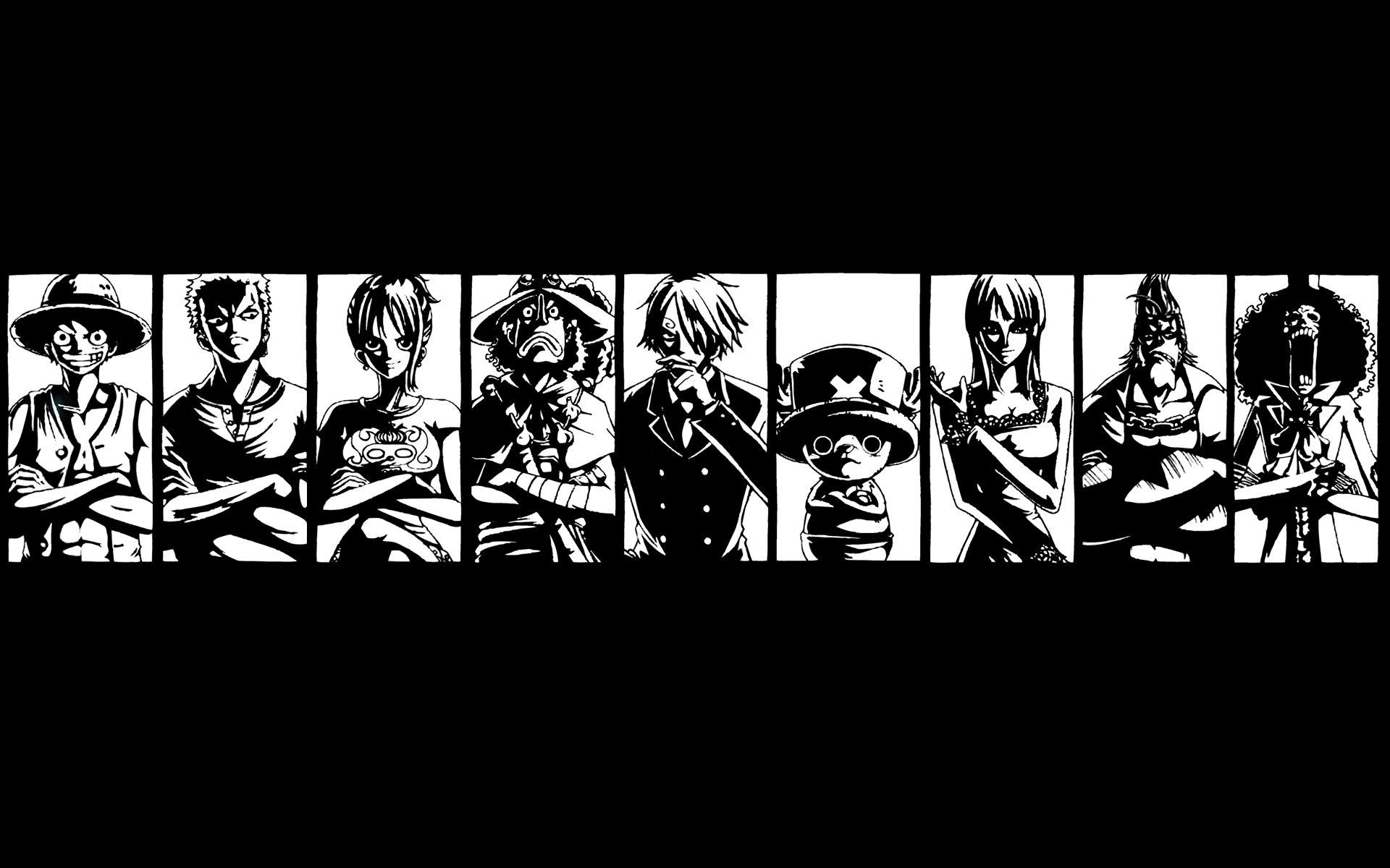 One Piece equipaggio in bianco e nero, 1920x1200 Full HD+ WUXGA, Laptop