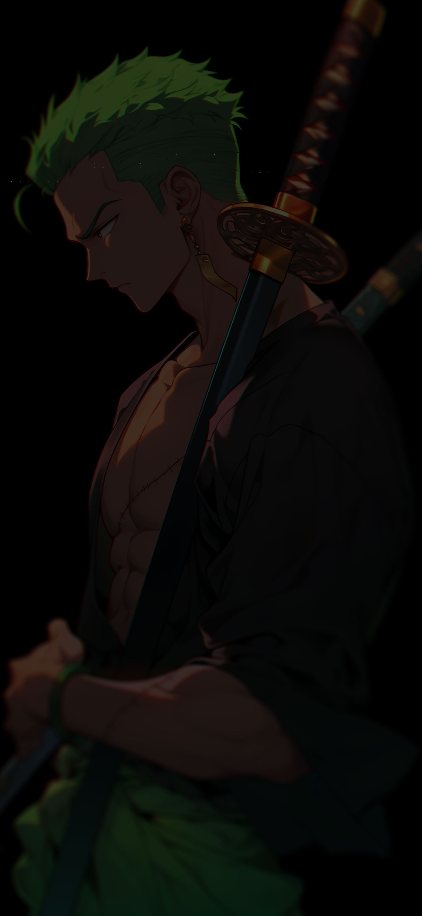 Zoro One Piece spade nere, 1463x3171 Verticale, Mobile