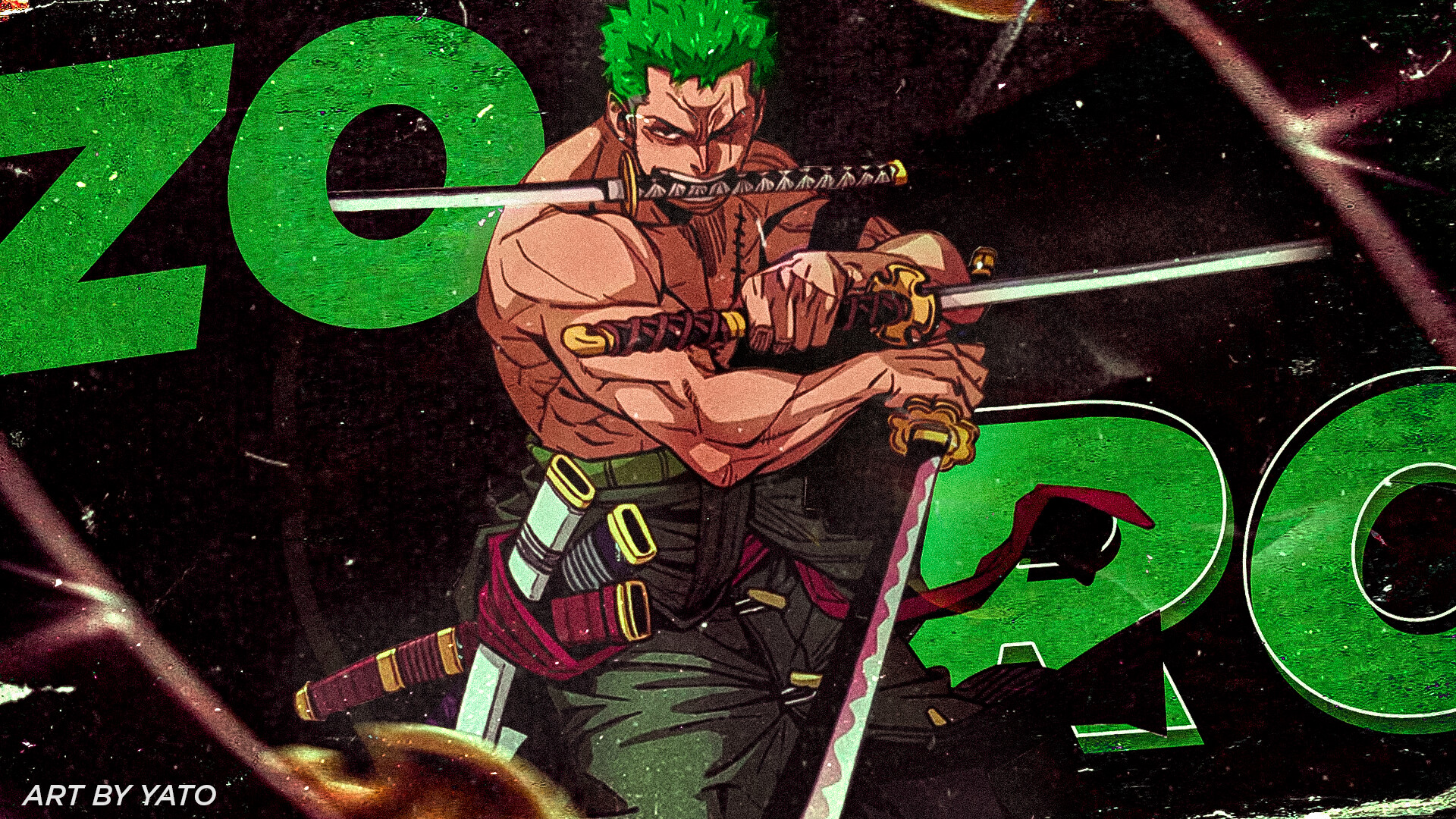 Roronoa Zoro con katane, 1920x1080 Full HD 1080p, Laptop