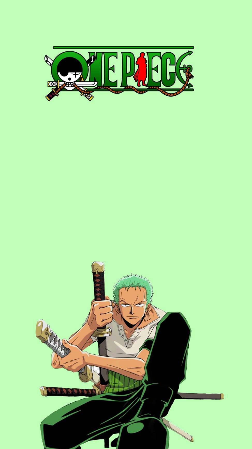 Zoro One Piece sfondo verde, 974x1732 Verticale, Telefono