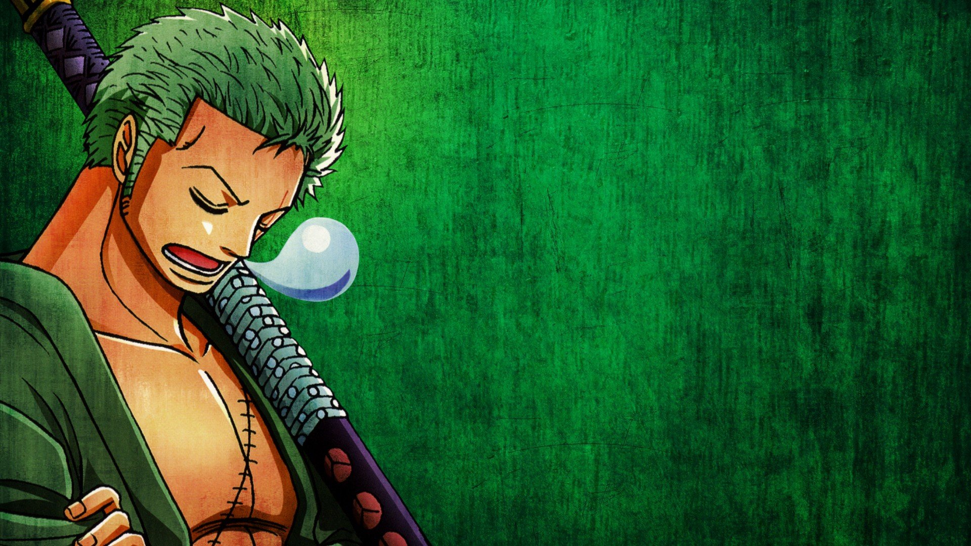 Roronoa Zoro sfondo verde, 1920x1080 Full HD 1080p, PC