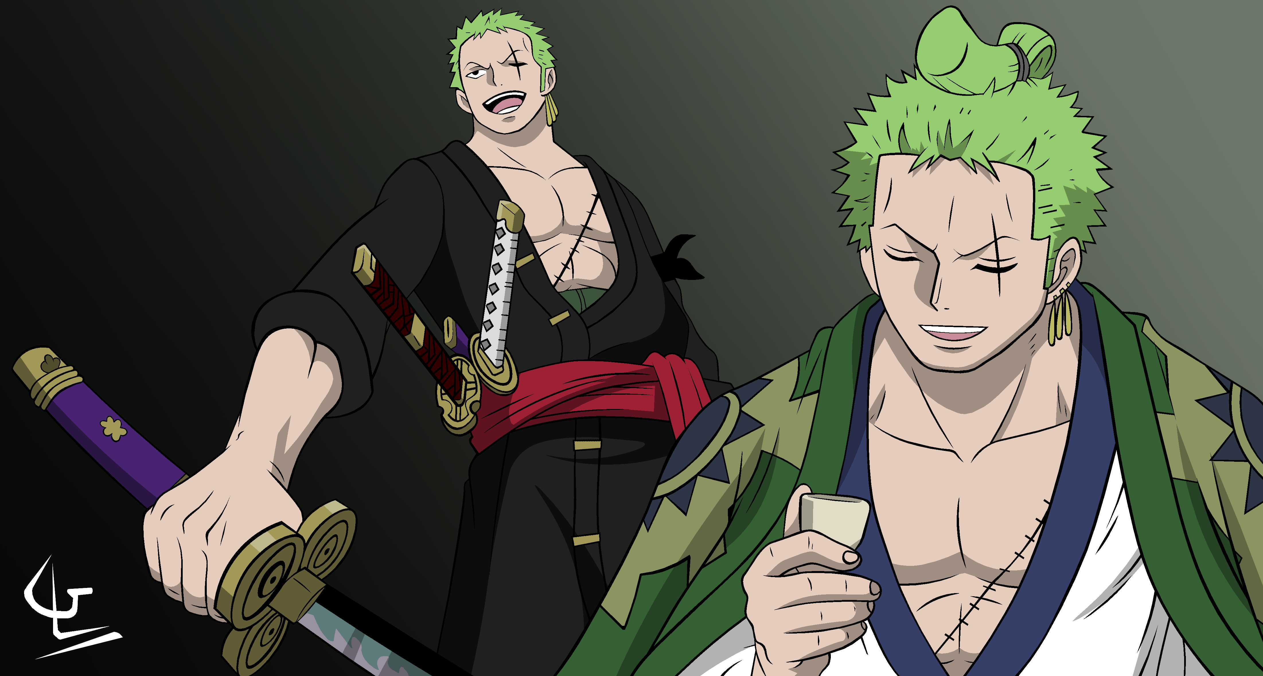 Roronoa Zoro One Piece, anime pirati, 4404x2357 4K Ultra HD, Monitor 4K