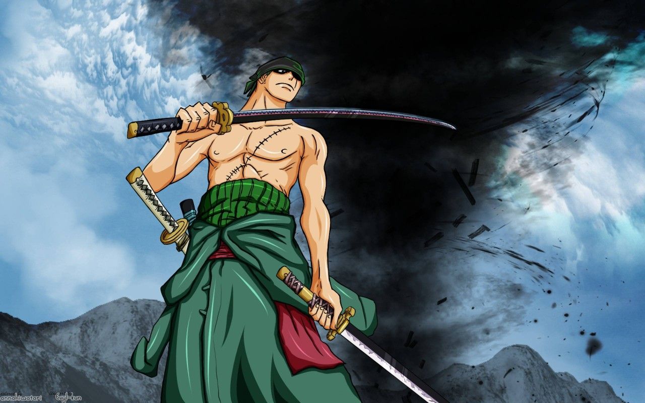 Roronoa Zoro con katane, 1280x800 720p, Laptop