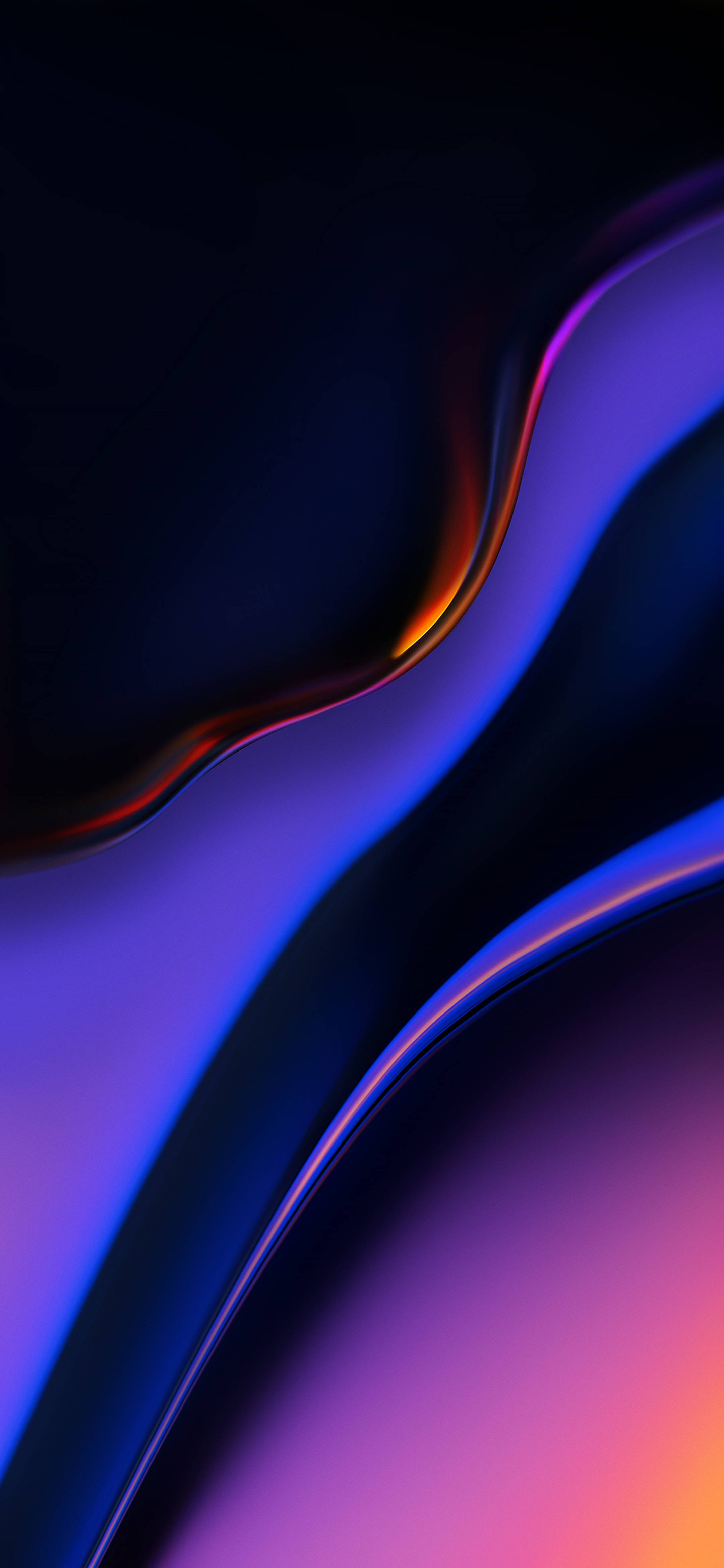 onde astratte viola blu arancione, 2160x4680 Verticale, Mobile