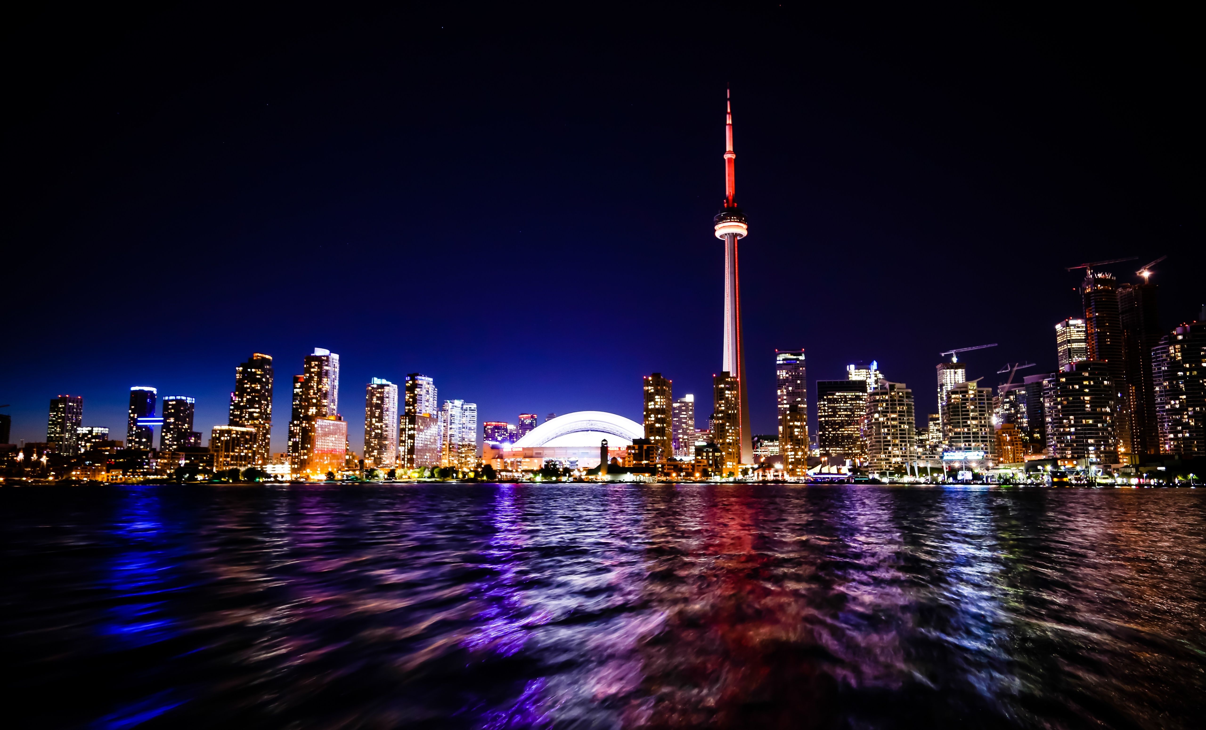Skyline Toronto notturno, CN Tower, 5120x3100 4K, Desktop 4K