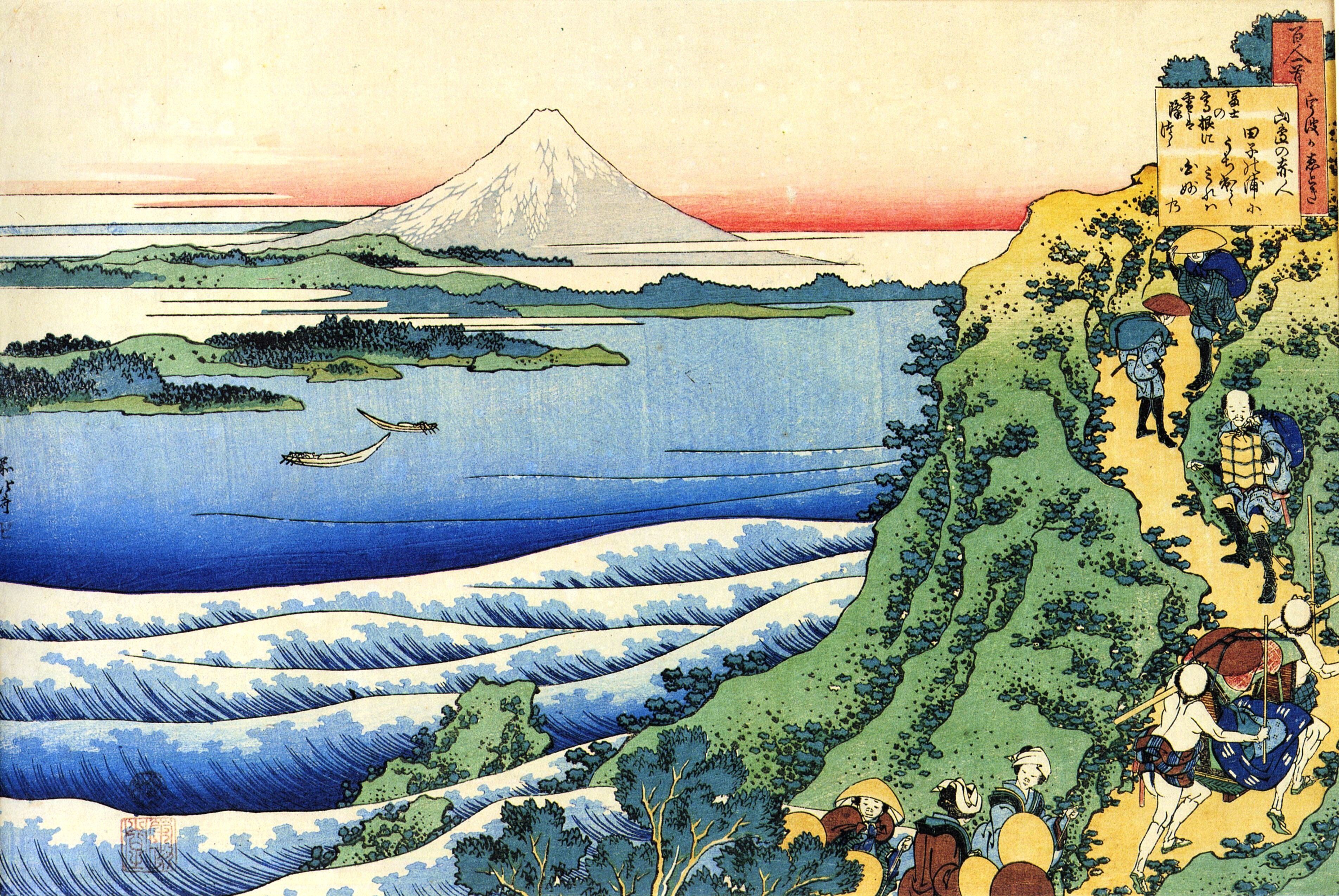 Monte Fuji stampa ukiyo-e, vulcano, 3807x2547 2K+, Desktop