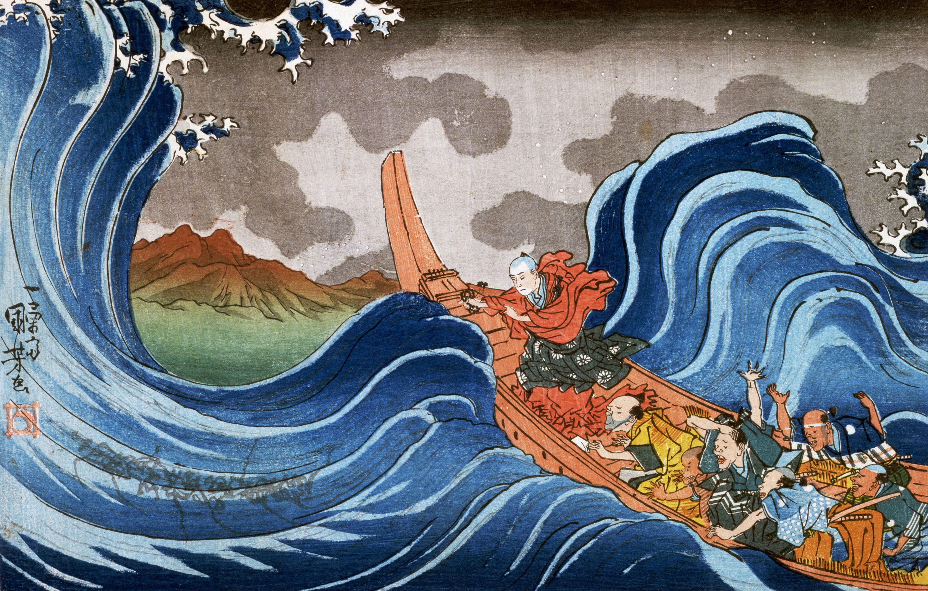 Onda giapponese barca ukiyo-e, 2955x1883 2K+, Laptop