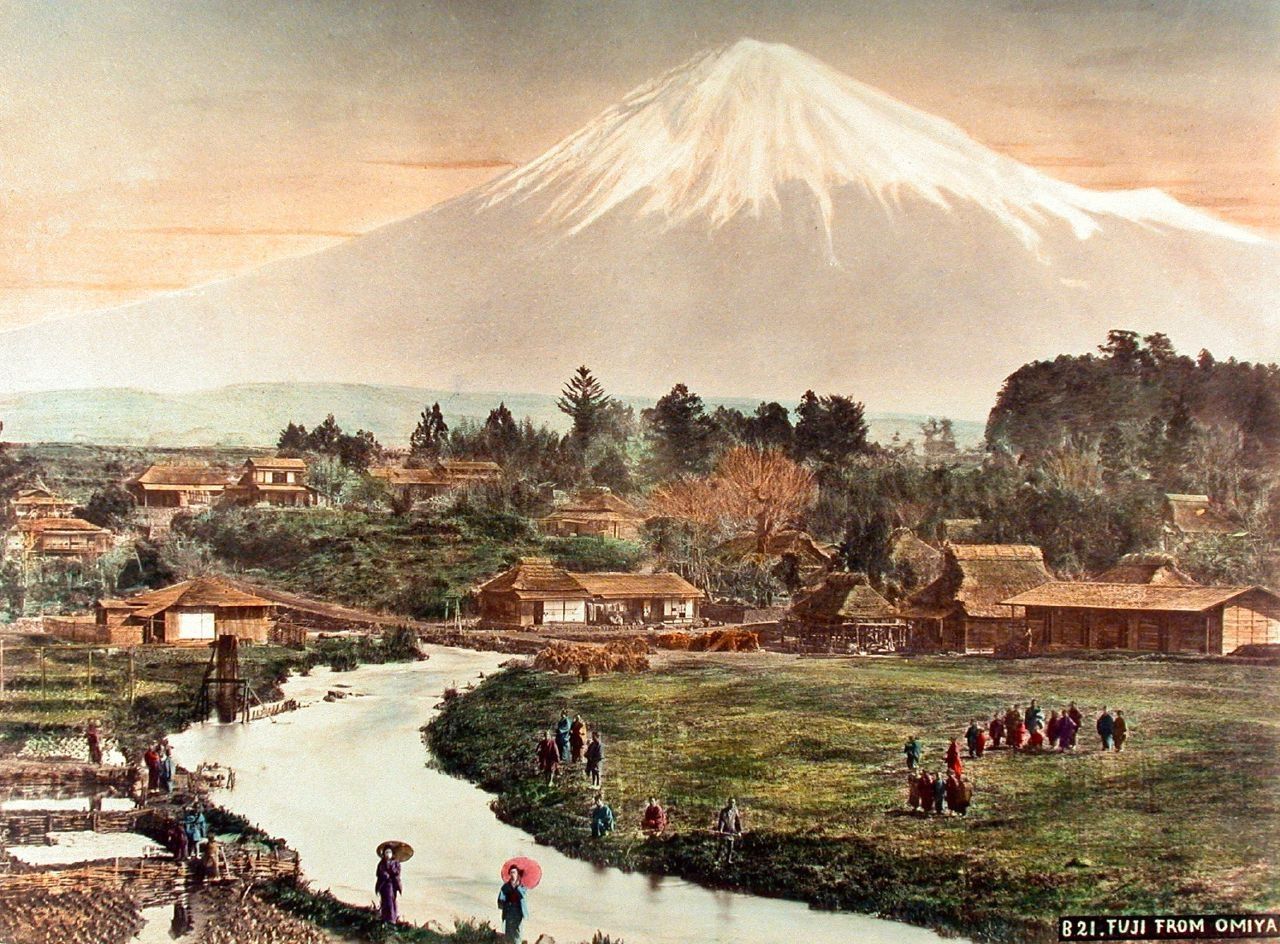 Monte Fuji villaggio giapponese, vulcano, 1280x944 HD, Desktop