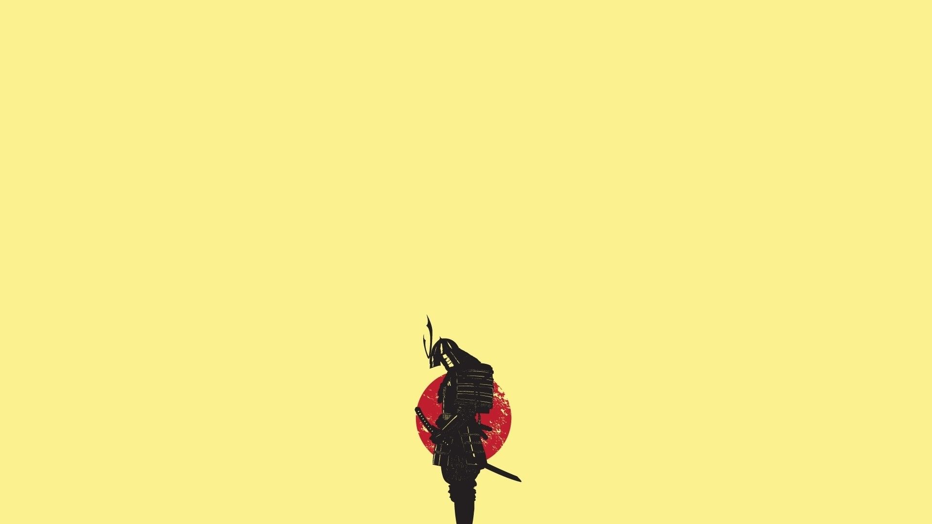 Samurai minimalista sole rosso, 1920x1080 Full HD 1080p, Desktop