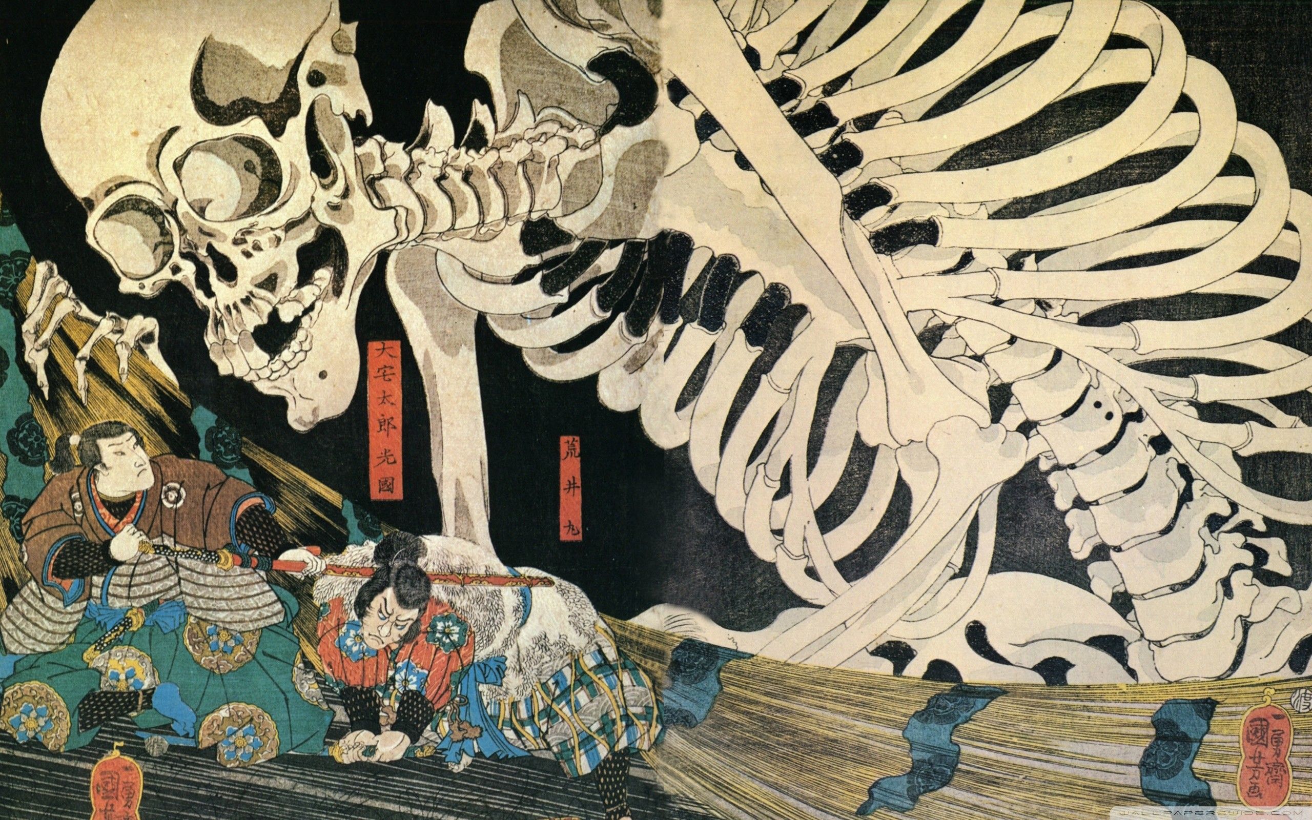 Scheletro gigante ukiyo-e samurai, 2560x1600 WQXGA, Desktop
