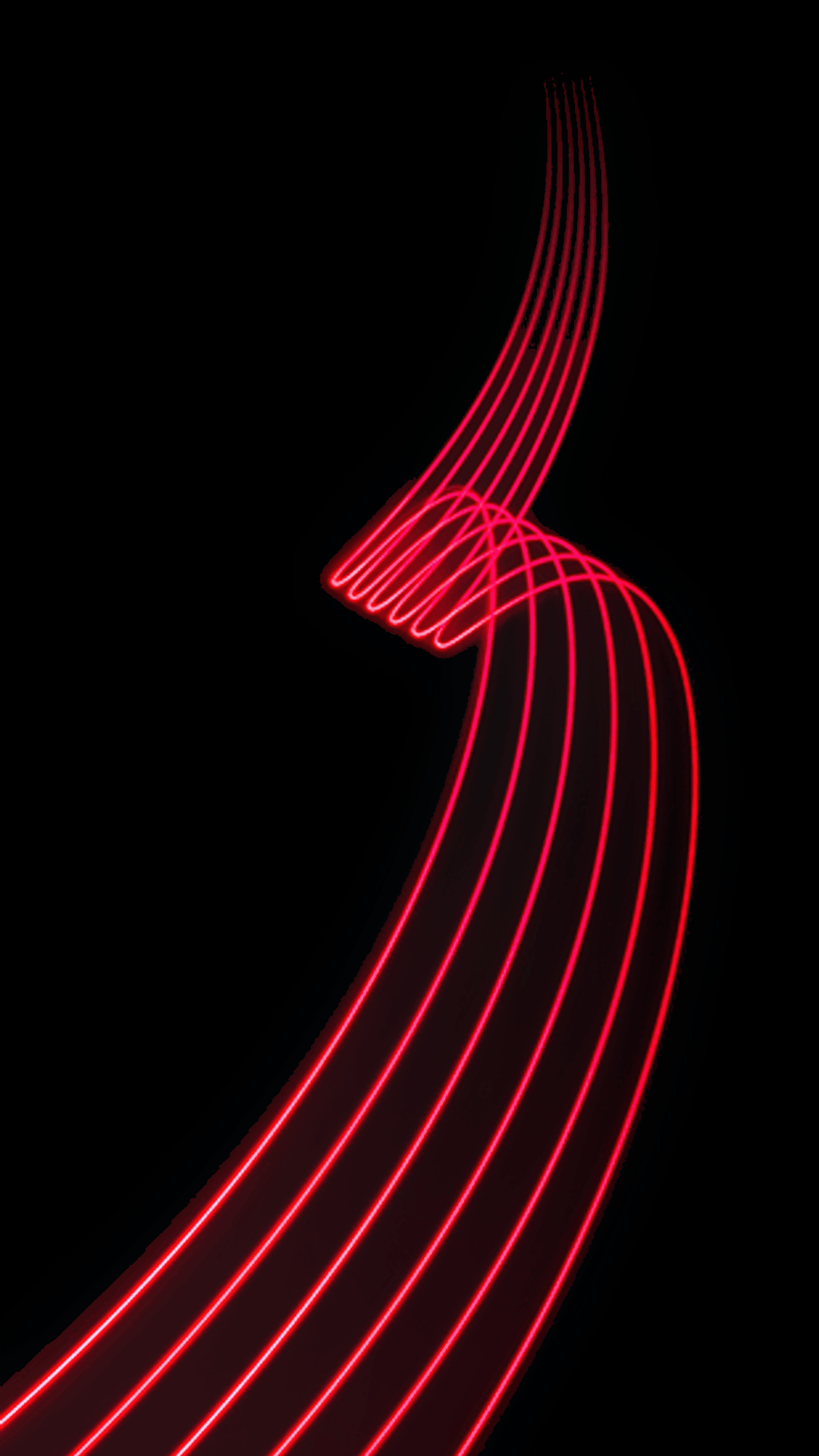 linee curve rosse luminose, 1080x1920 Full HD Verticale, iPhone