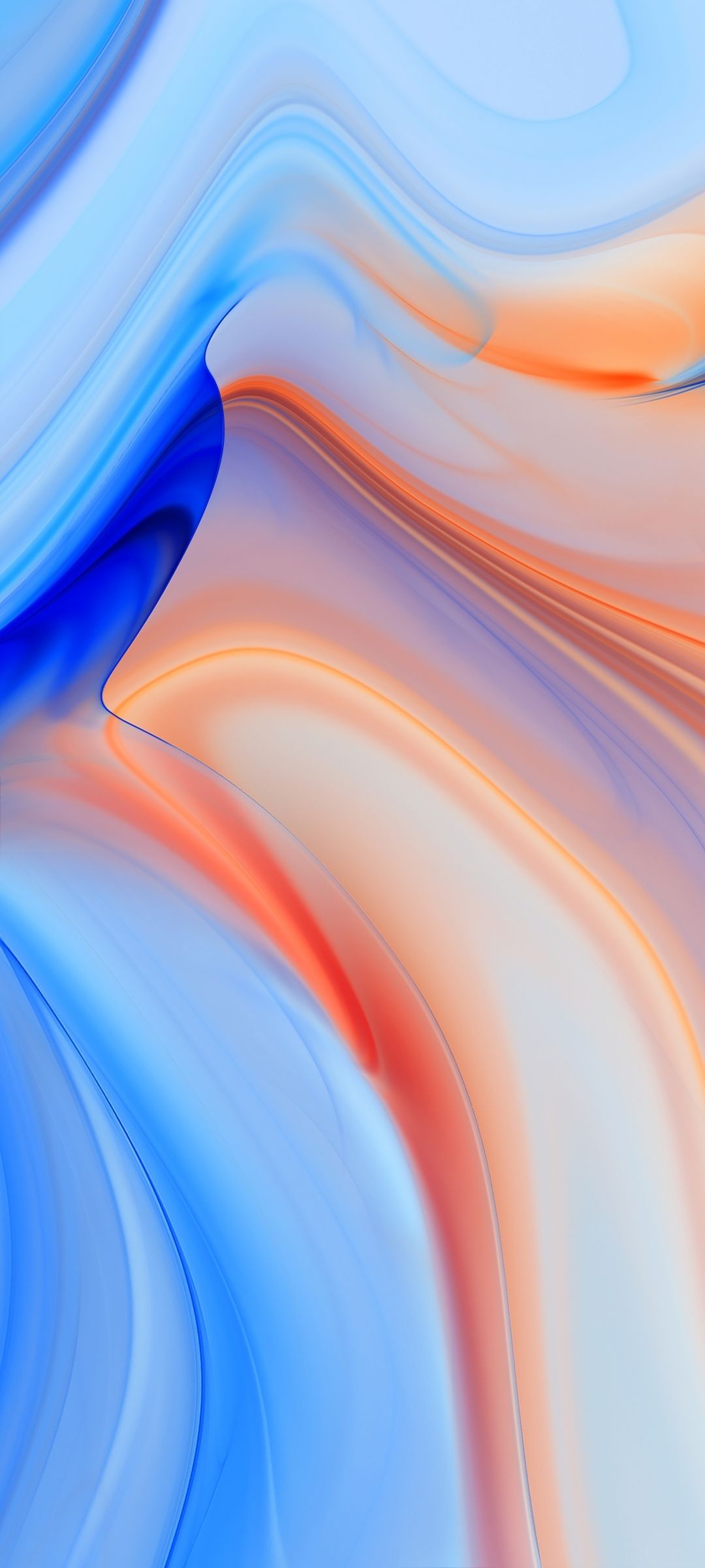 Onde astratte blu arancione, 1080x2400 Verticale, Mobile