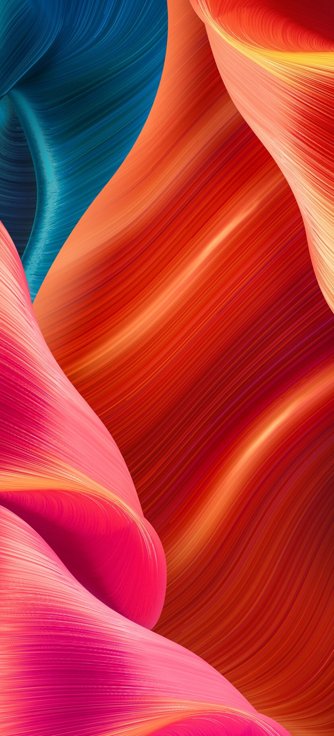 Onde astratte arancioni e rosa, 1164x2560 Verticale, Xiaomi