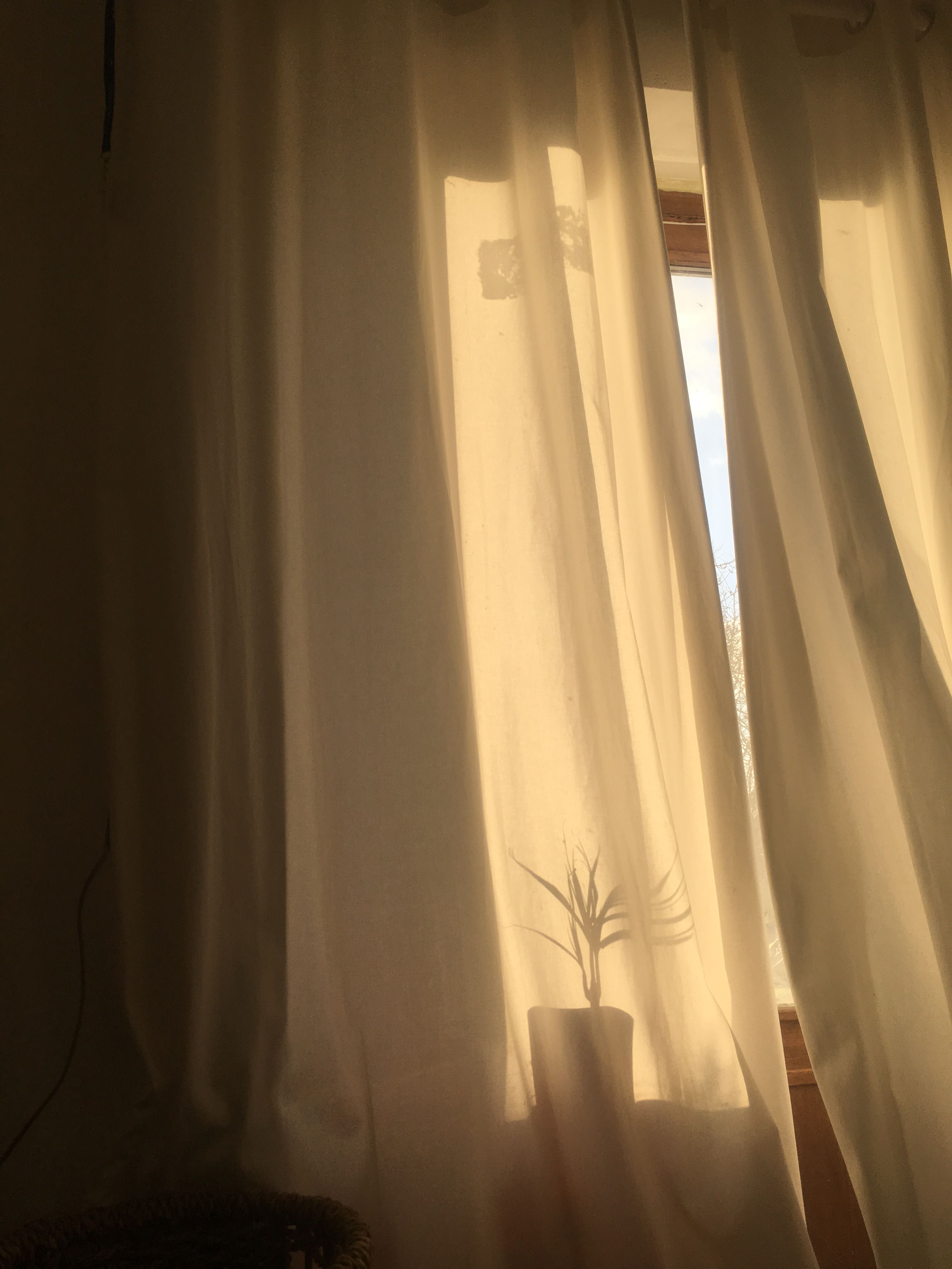 Tende bianche luce dorata, 3024x4032 Verticale, Mobile