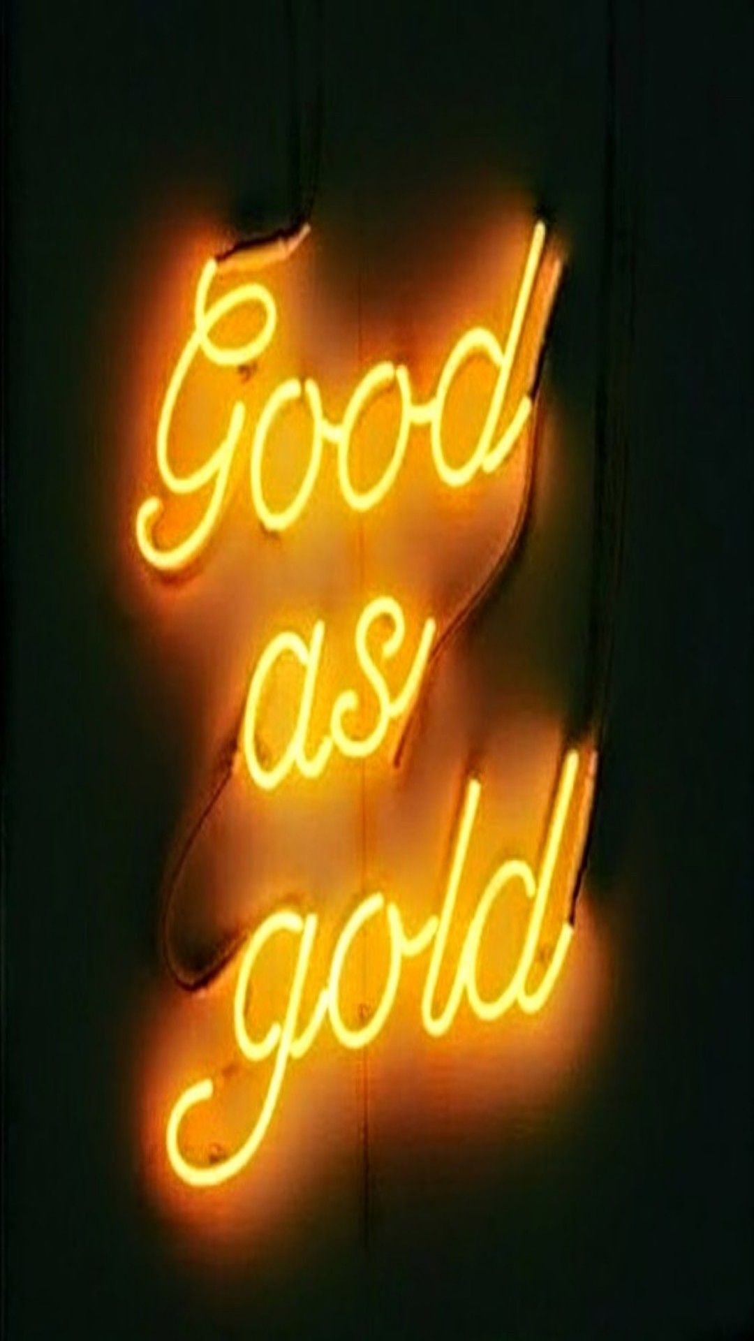 Insegna neon 'Good as gold', 1080x1920 Full HD Verticale, Smartphone