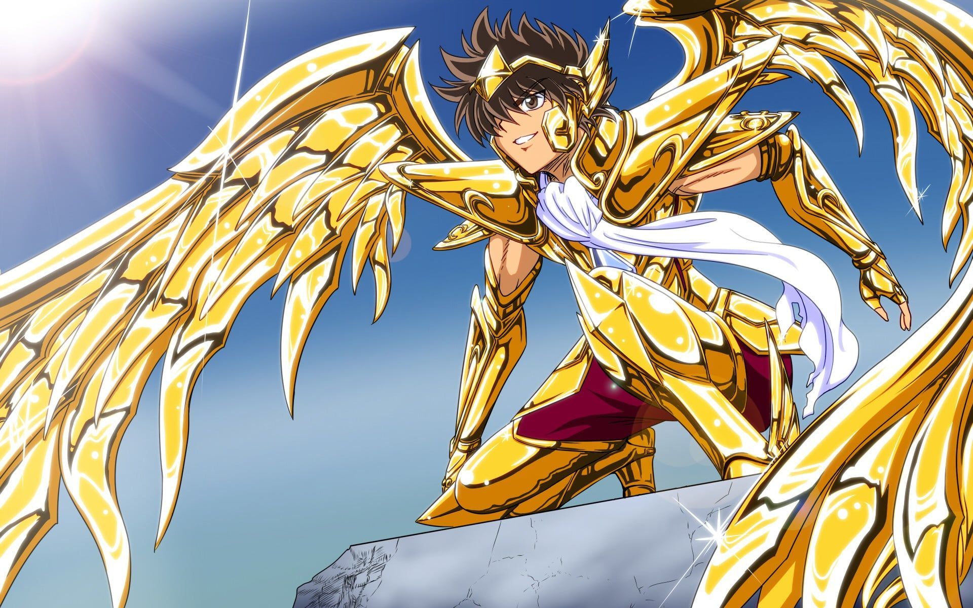 Pegasus armatura dorata alato, 1920x1200 Full HD+ WUXGA, Desktop