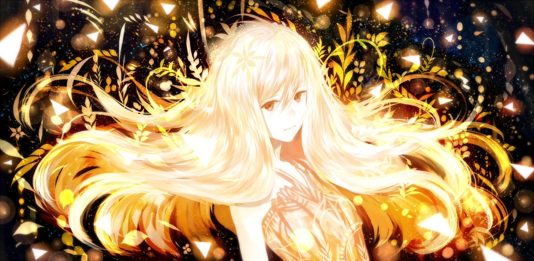 Ragazza anime capelli dorati, 1875x918 HD Ready, Laptop