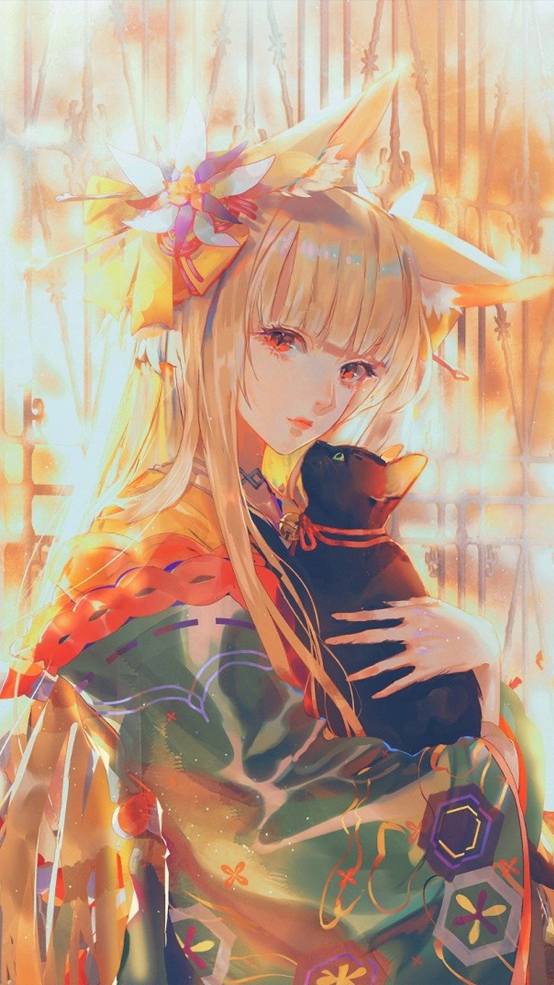 Ragazza anime occhi dorati, 5690x3625 4K Ultra HD, Monitor 4K