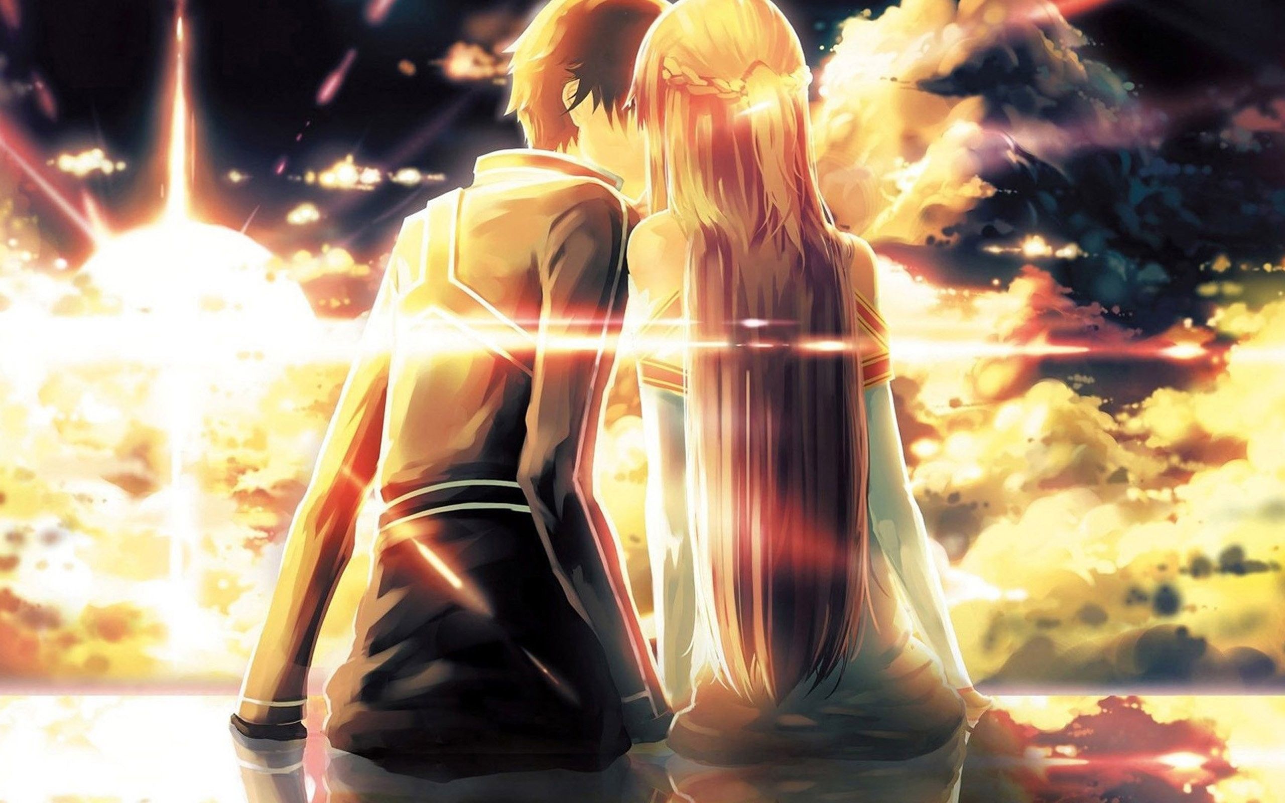 Coppia anime al tramonto dorato, 2560x1600 2K, Desktop