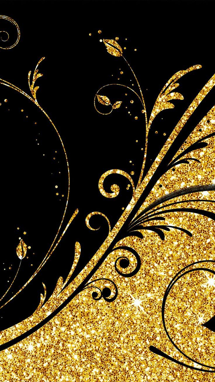 Motivo floreale oro glitter, 736x1308 Full HD Verticale, Google Pixel