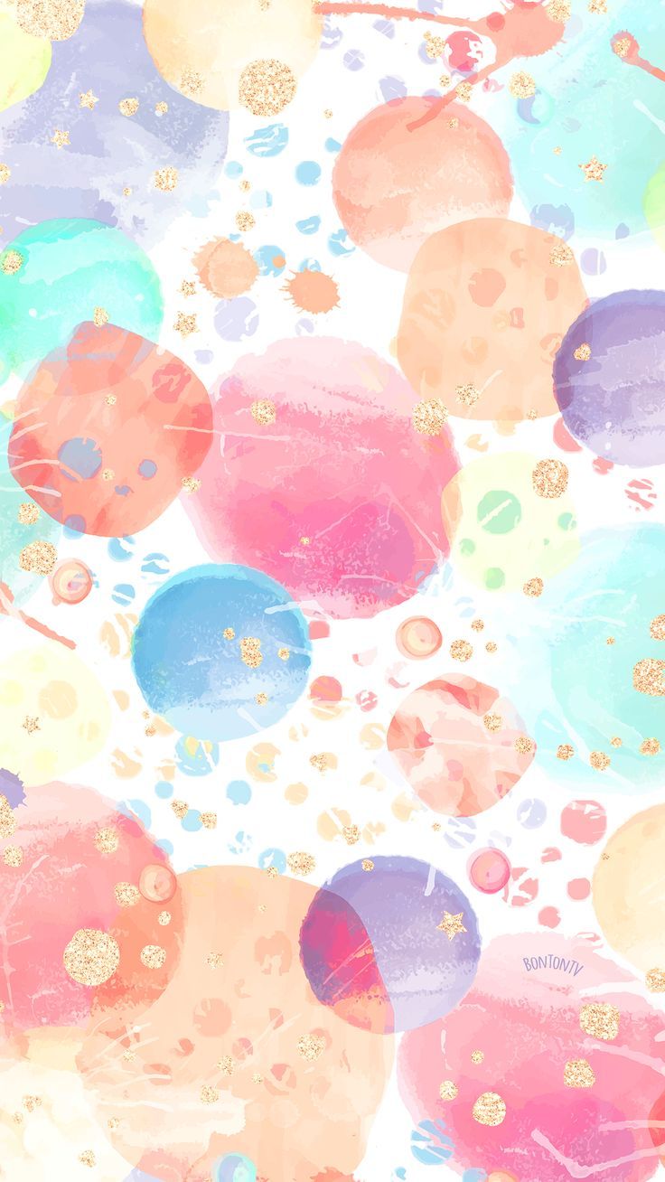 Cerchi acquerello colorati con glitter, 736x1308 Full HD Verticale, Realme