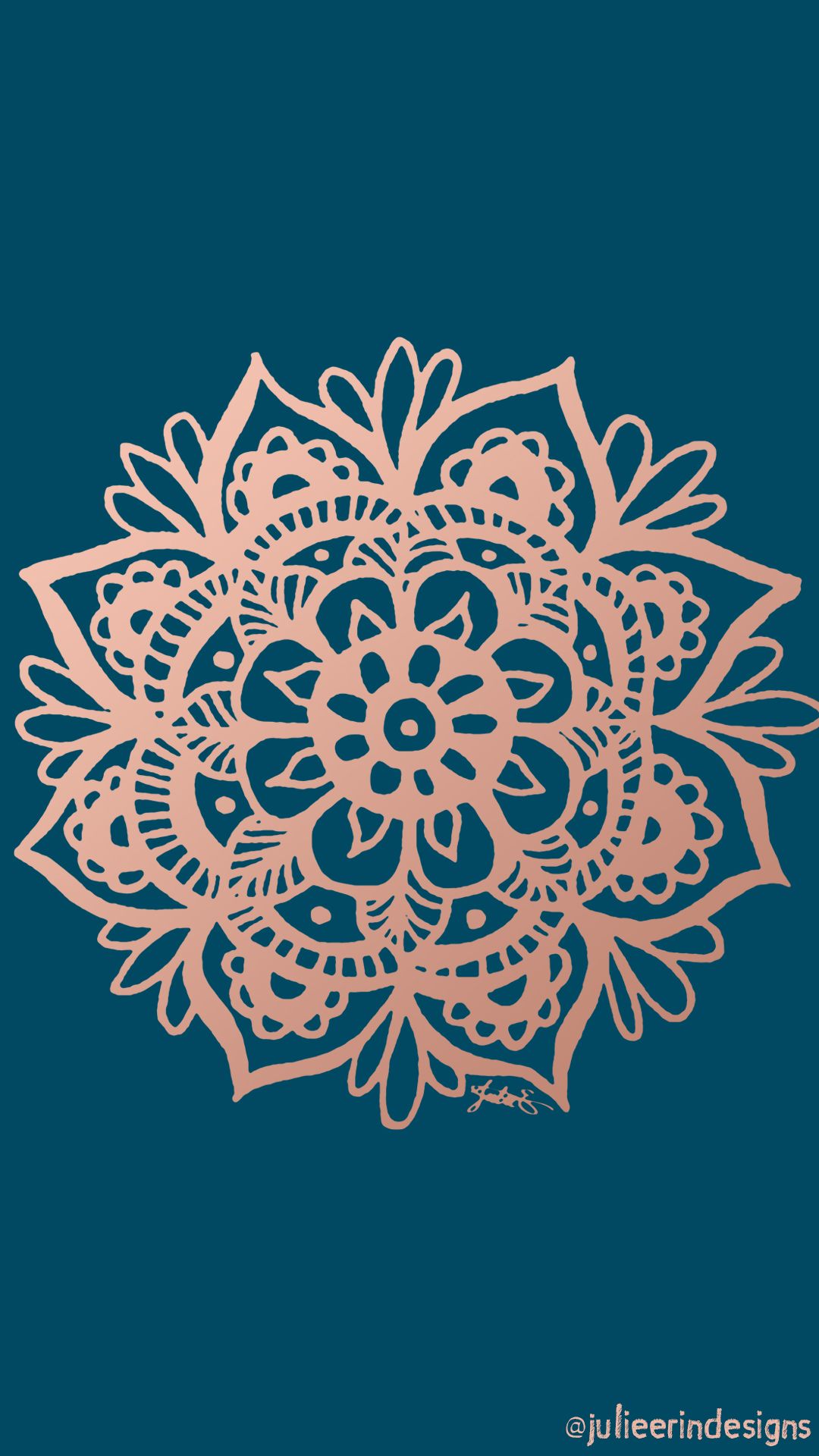 Mandala oro rosa su blu, 1080x1920 Full HD Verticale, iPhone