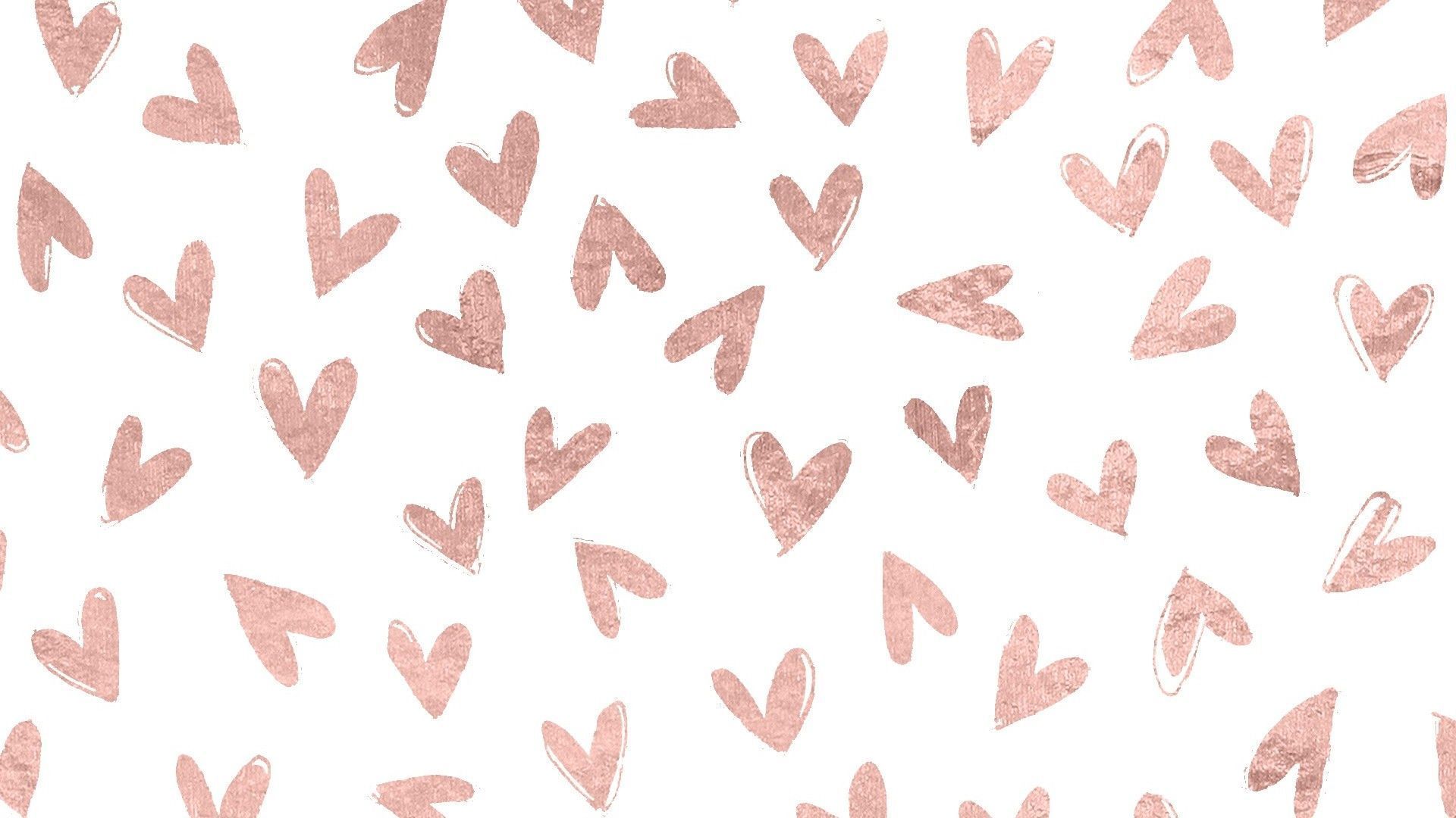 Cuoricini oro rosa sparsi, 1920x1080 1080p, Monitor Gaming