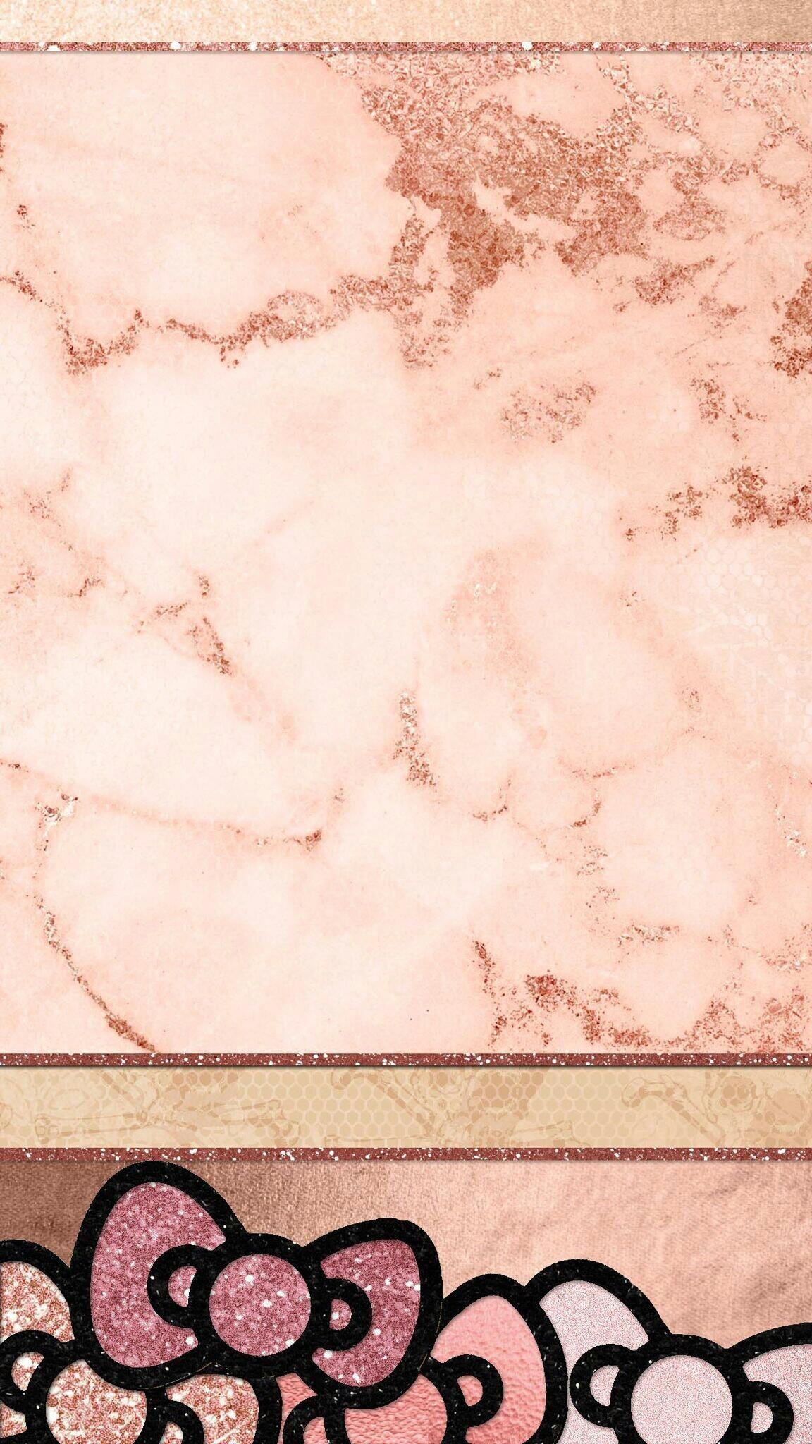 Hello Kitty marmo oro rosa, Sanrio, 1152x2048 Verticale, Mobile
