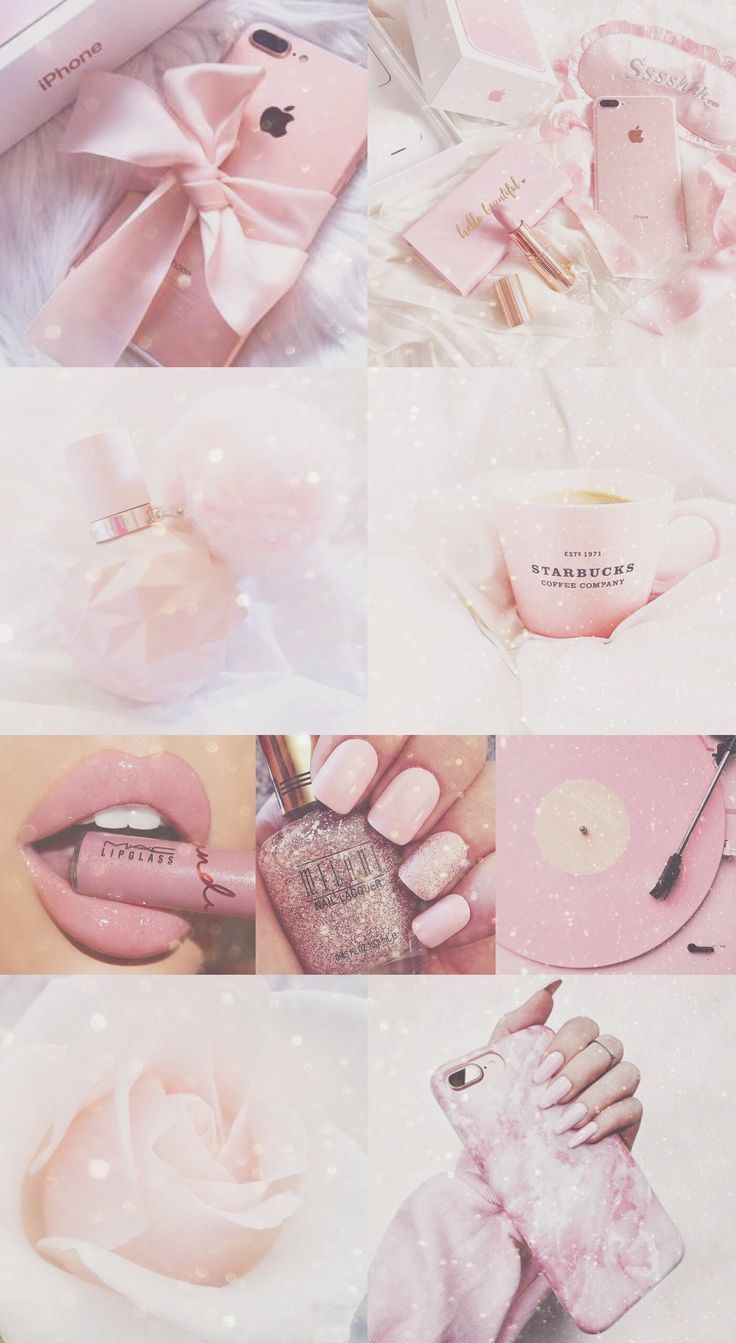 Collage estetico rosa pastello, 736x1343 Verticale, Telefono
