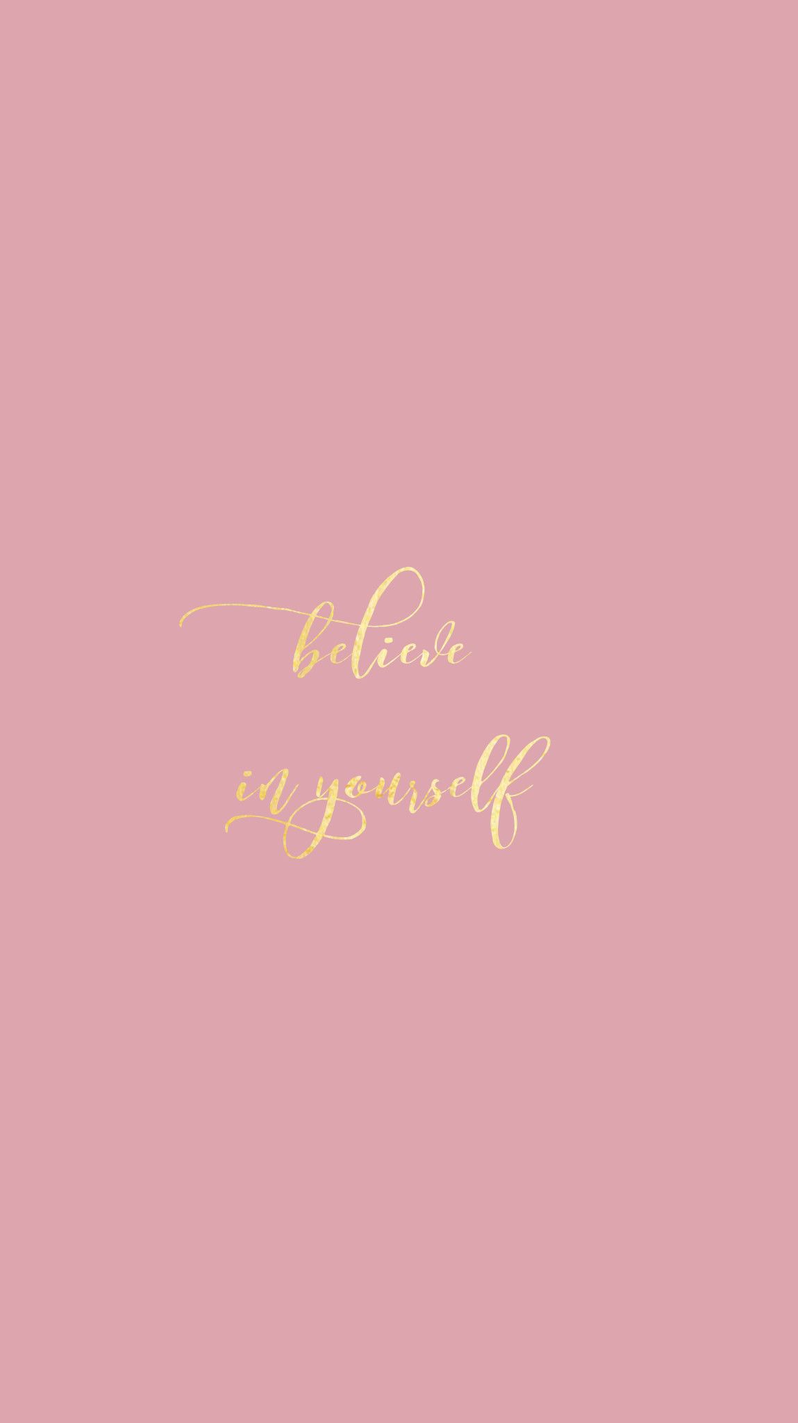 Scritta oro rosa 'believe in yourself', 1149x2048 Verticale, Telefono