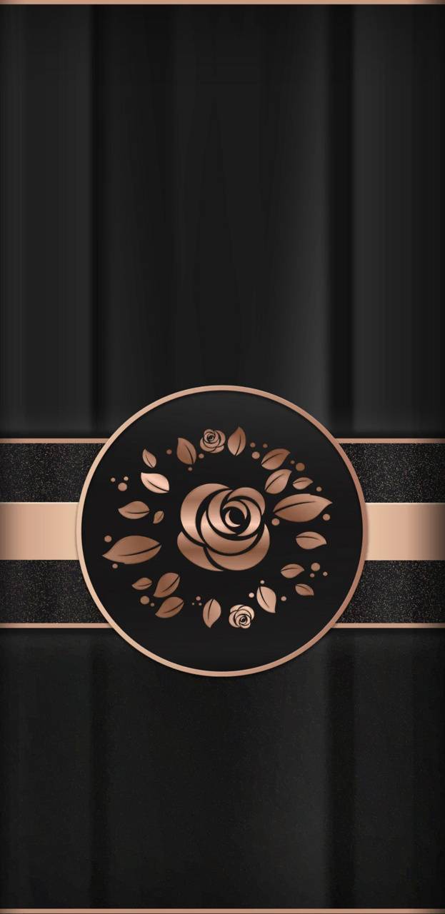 Rosa oro rosa su nero, 623x1280 Verticale, Mobile