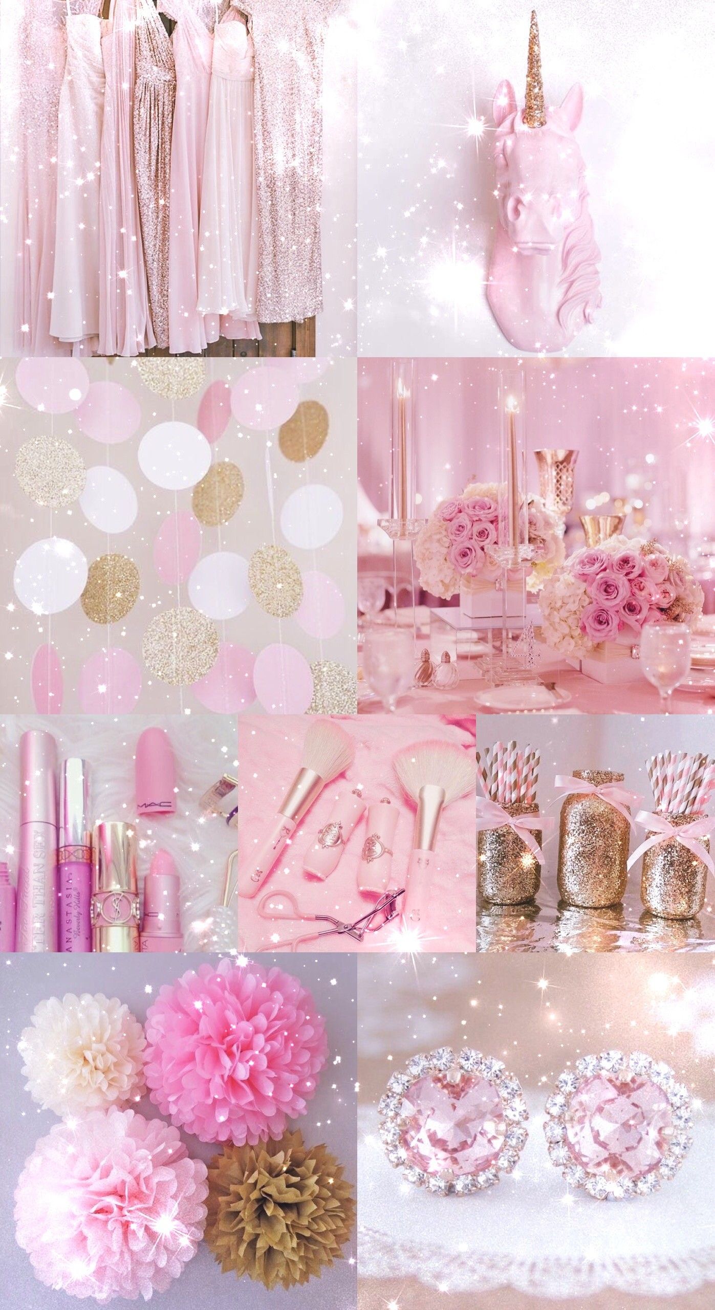Collage rosa oro glitter grazioso, 1397x2560 Full HD Verticale, Google Pixel