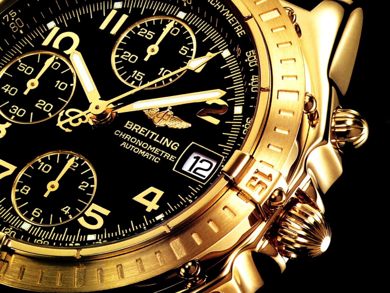 Orologio Breitling dorato nero, 1600x1200 HD, Laptop