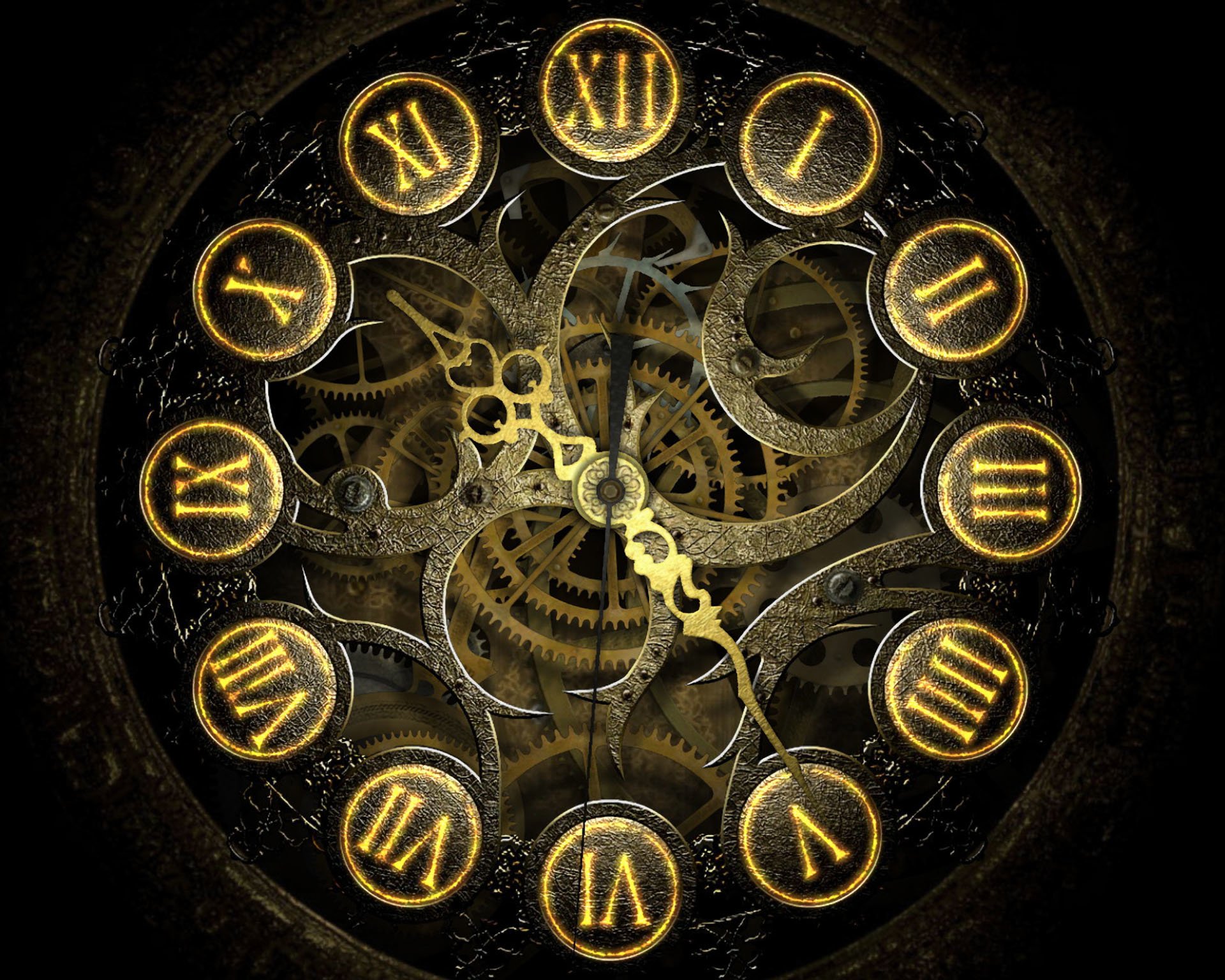 Ingranaggi orologio stile steampunk, 1920x1536 WUXGA, Desktop