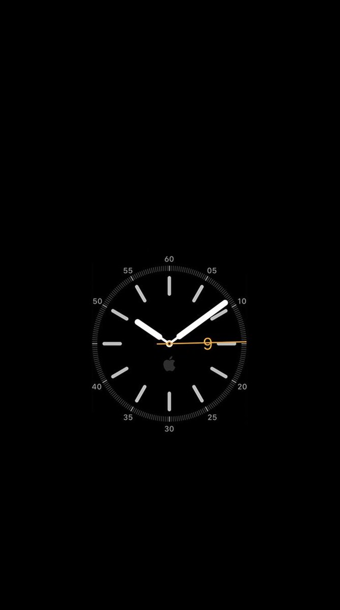 Quadrante orologio nero minimal, 669x1200 Verticale, Telefono