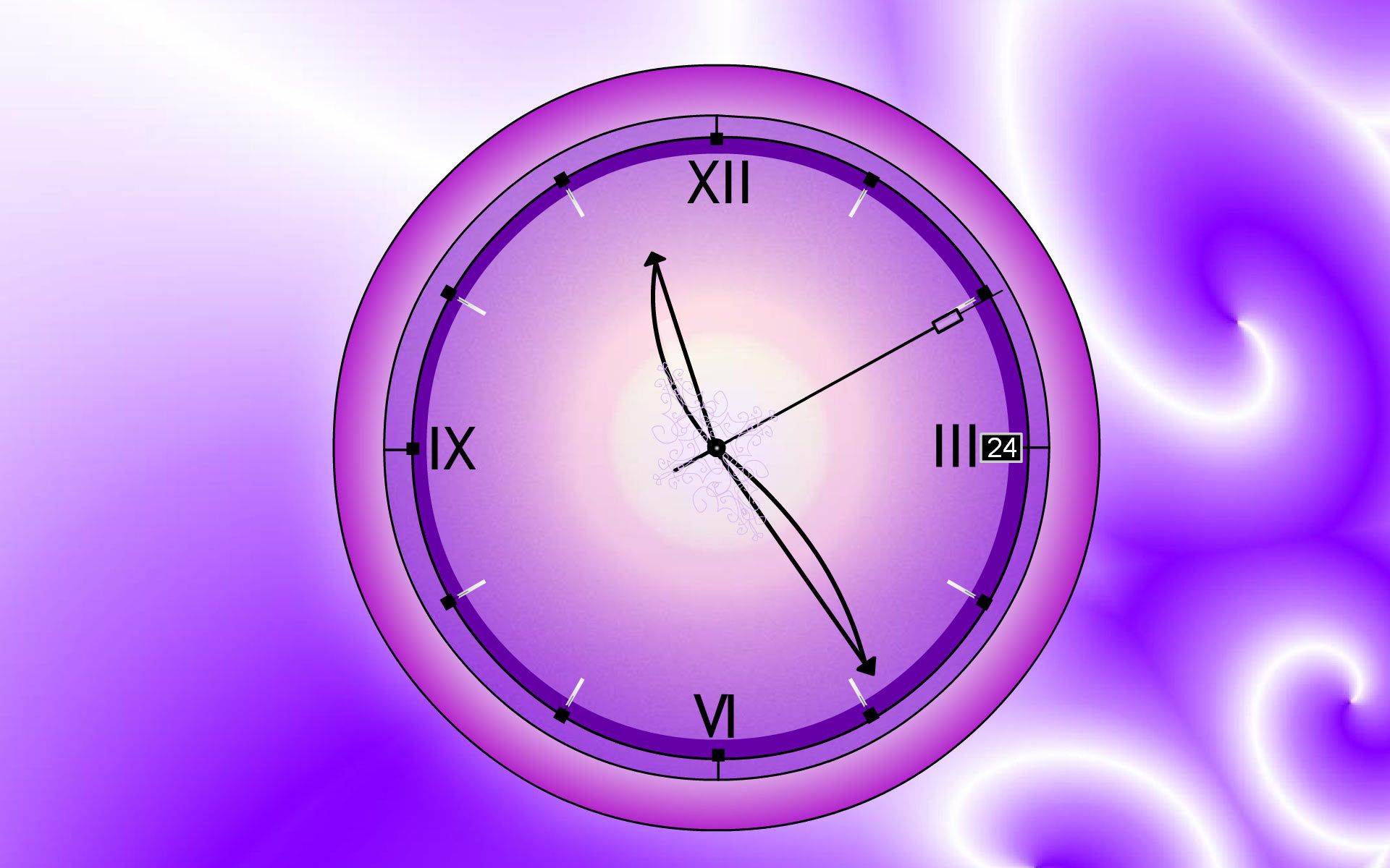 Orologio viola con spirali, 1920x1200 Full HD+ WUXGA, Desktop