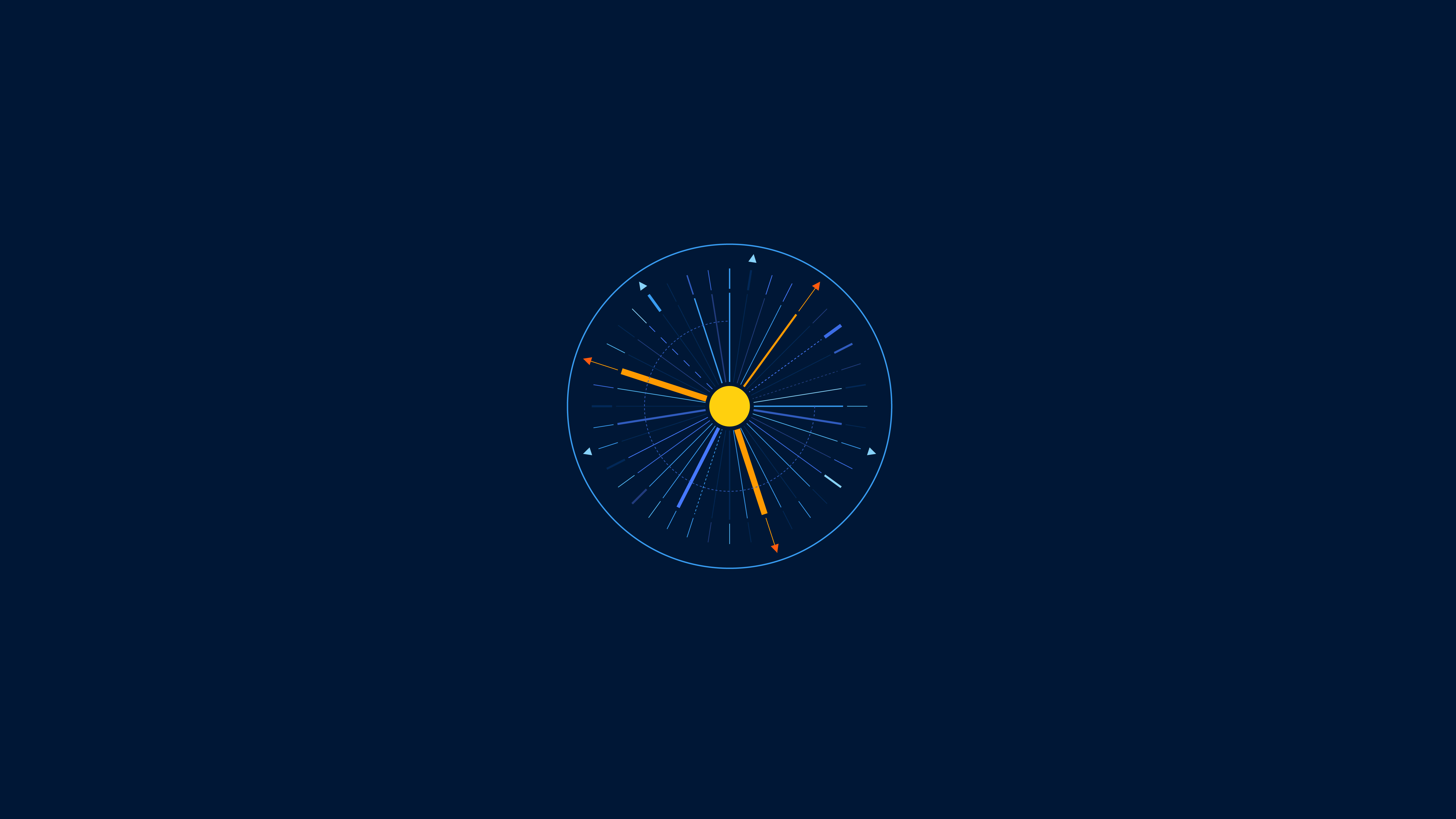 Orologio minimalista blu notte, 5760x3240 4K, Desktop 4K