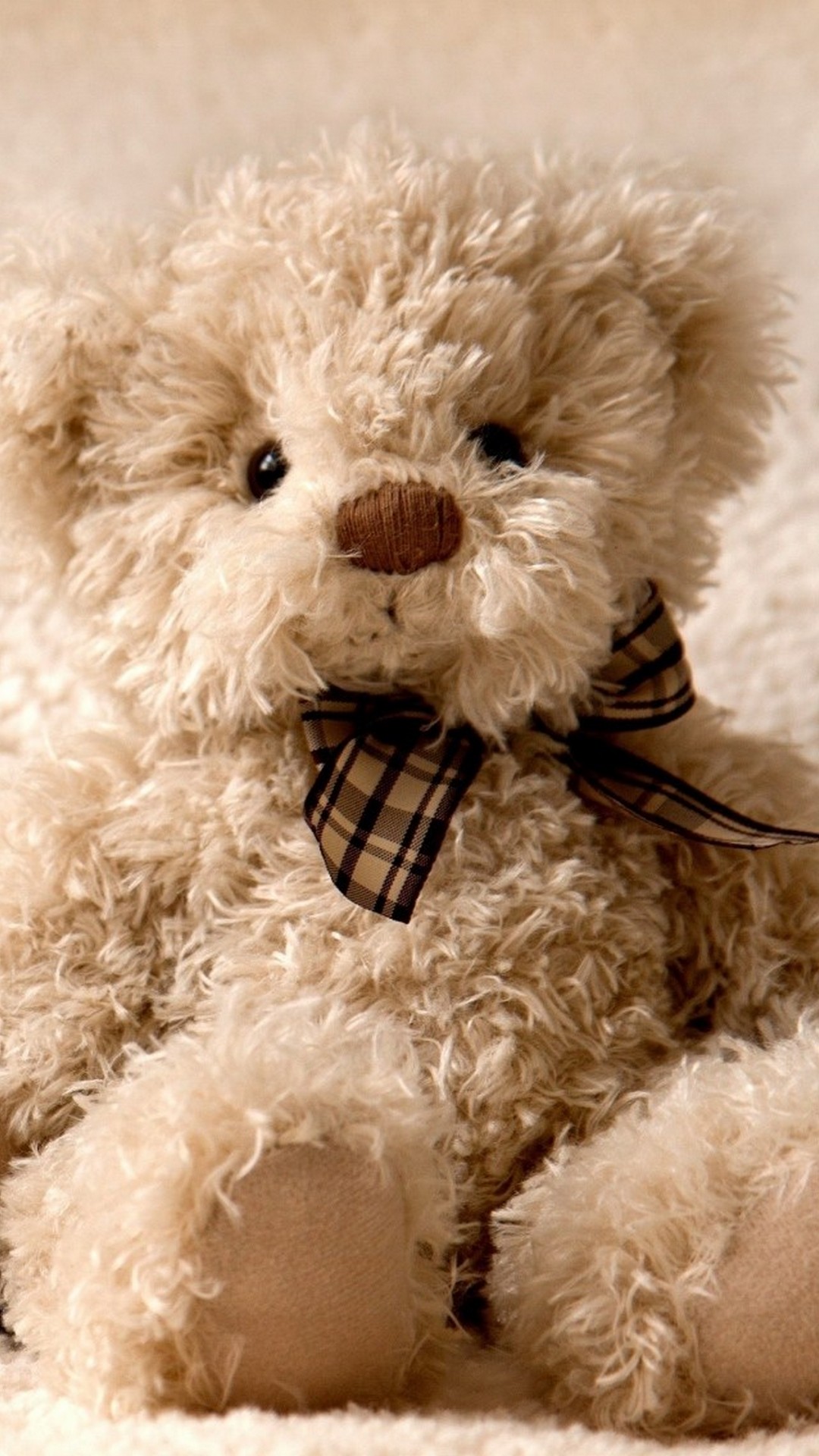 Orsetto di peluche beige riccio, 1080x1920 Verticale, Samsung Galaxy